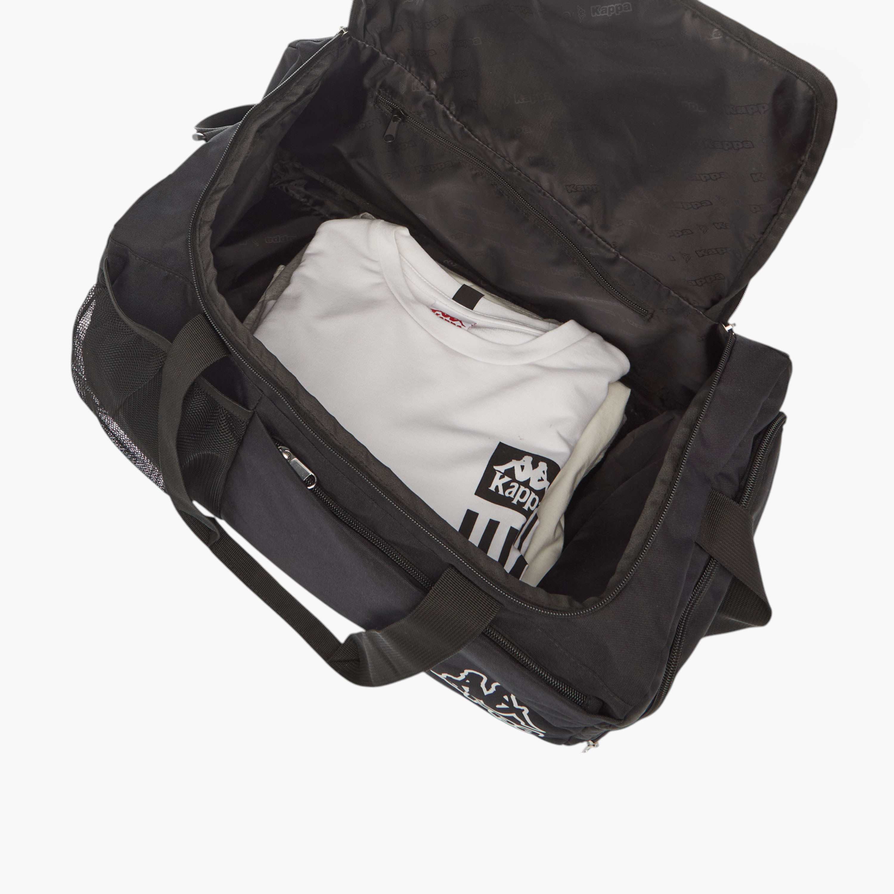 Kappa Logo Print Duffel Bag with Handles and Zip Closure-travel-luggagesandbags-dufflebags-image-8