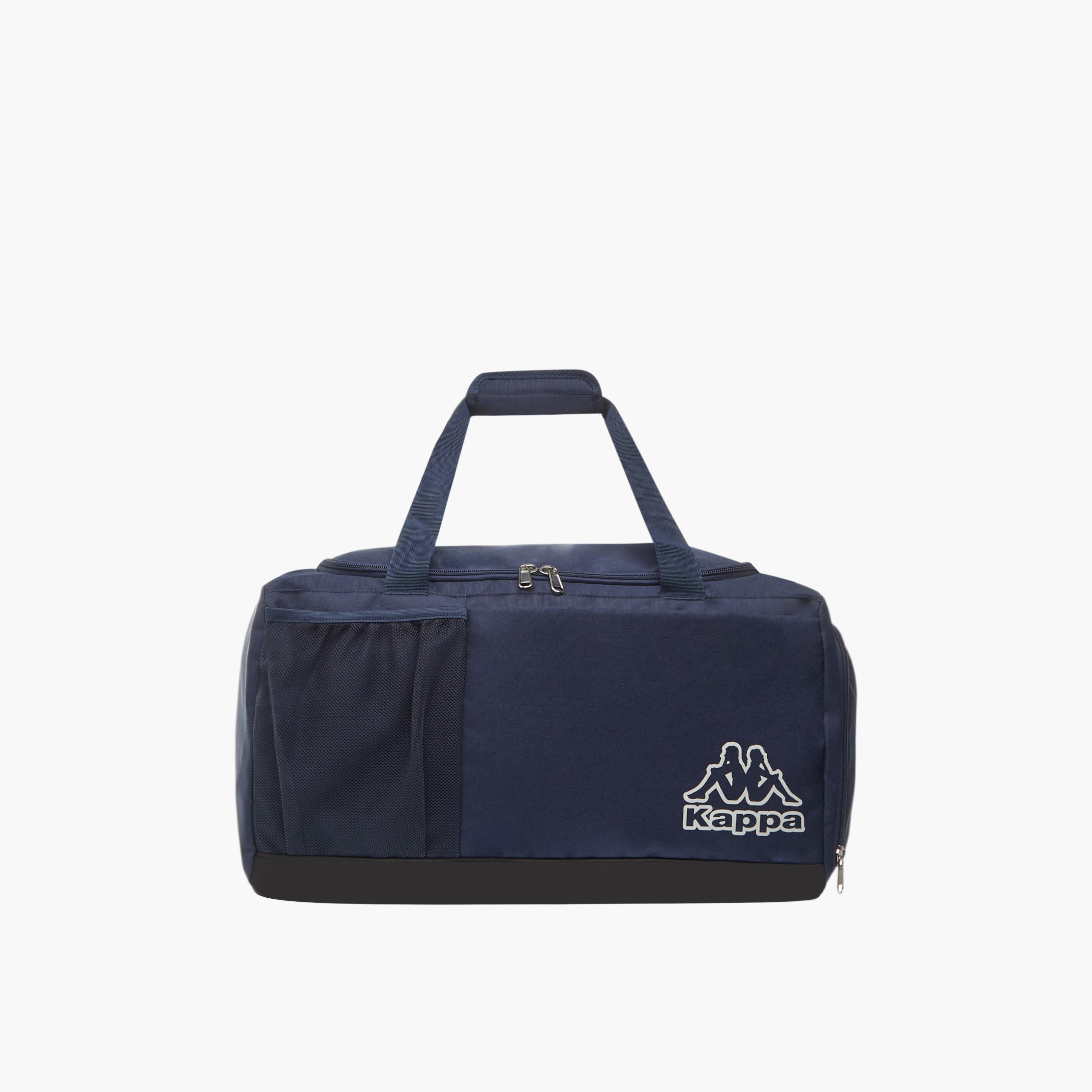 Kappa Logo Print Duffel Bag with Handles and Zip Closure-travel-luggagesandbags-dufflebags-image-1