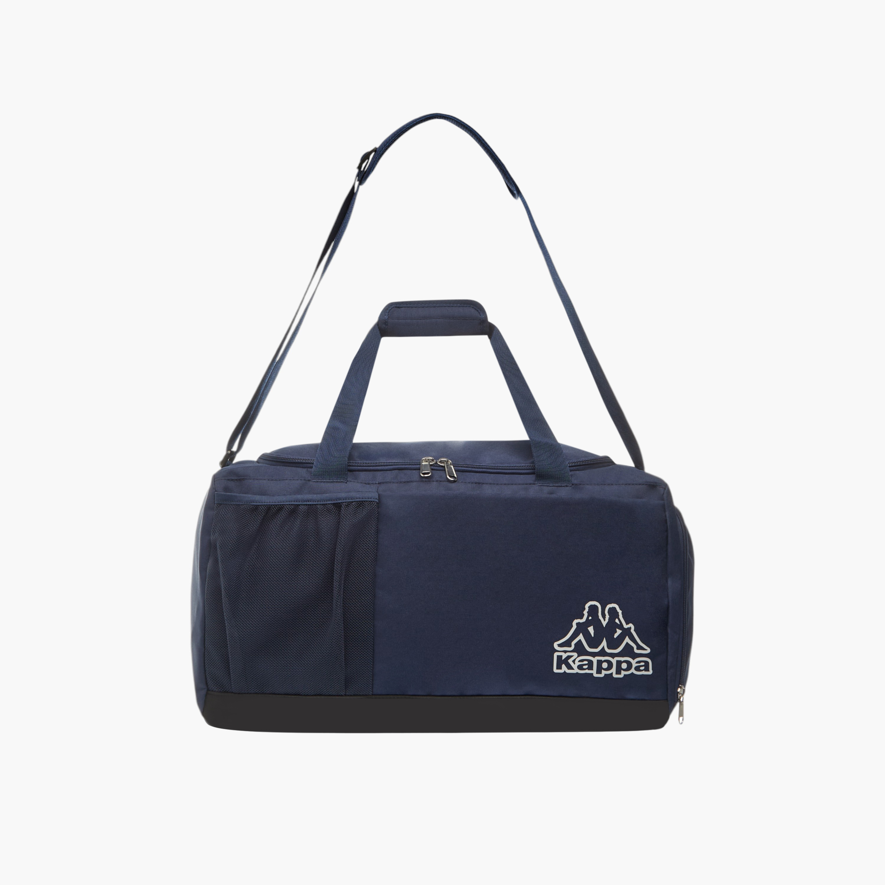 Kappa Logo Print Duffel Bag with Handles and Zip Closure-travel-luggagesandbags-dufflebags-image-2