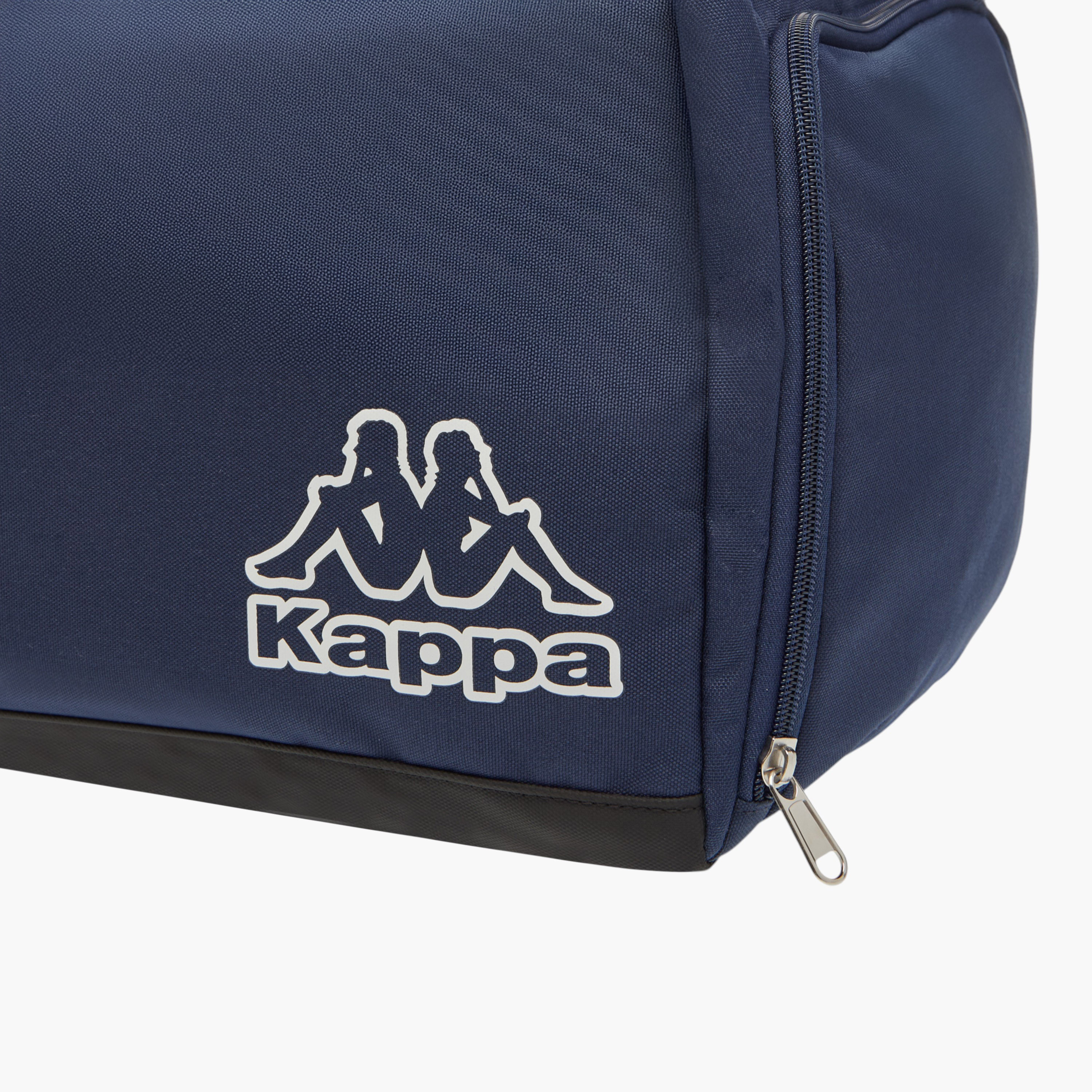 Kappa Logo Print Duffel Bag with Handles and Zip Closure-travel-luggagesandbags-dufflebags-image-5