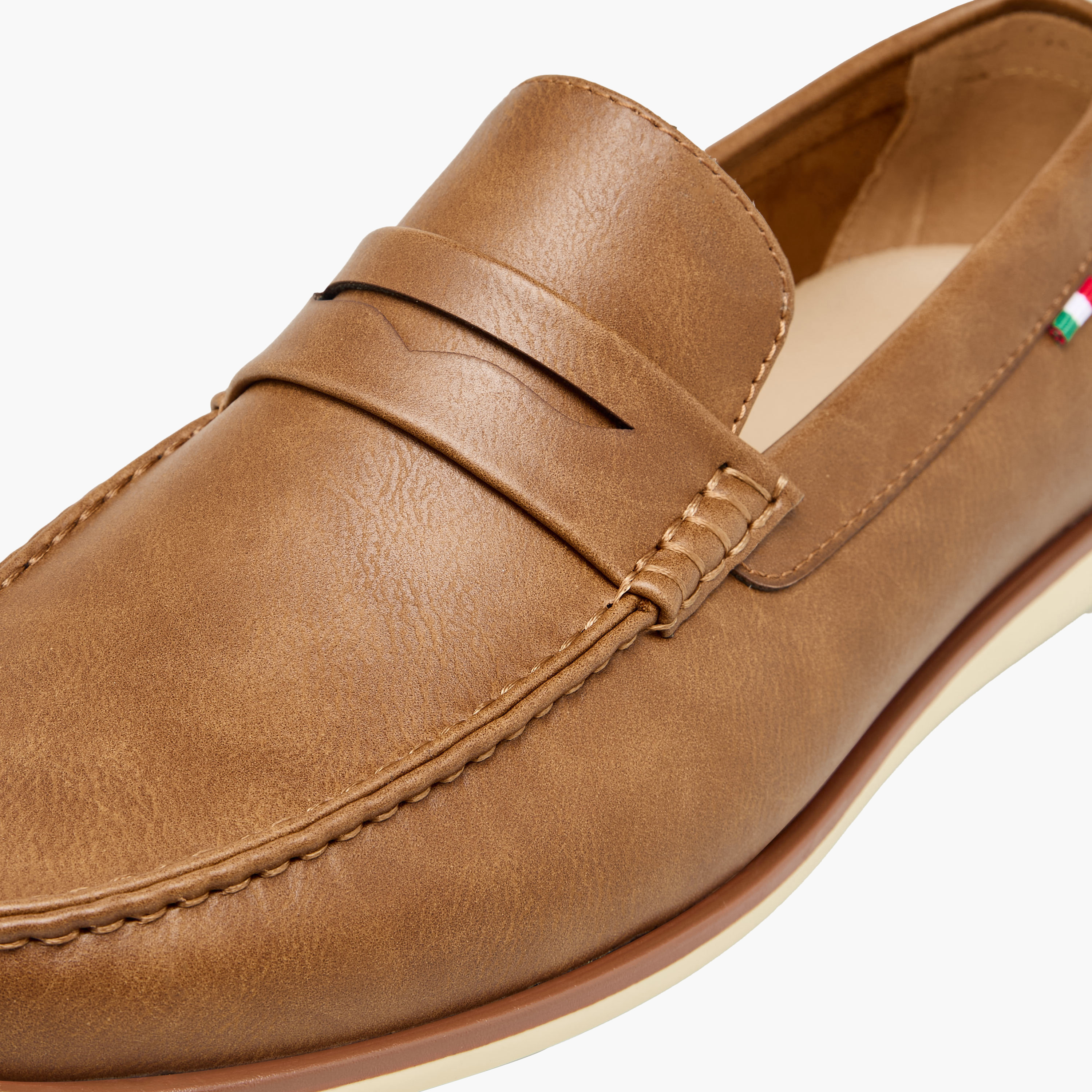 Renzo Ruganni Men Textured Penny Loafers-men-formalshoes-image-4