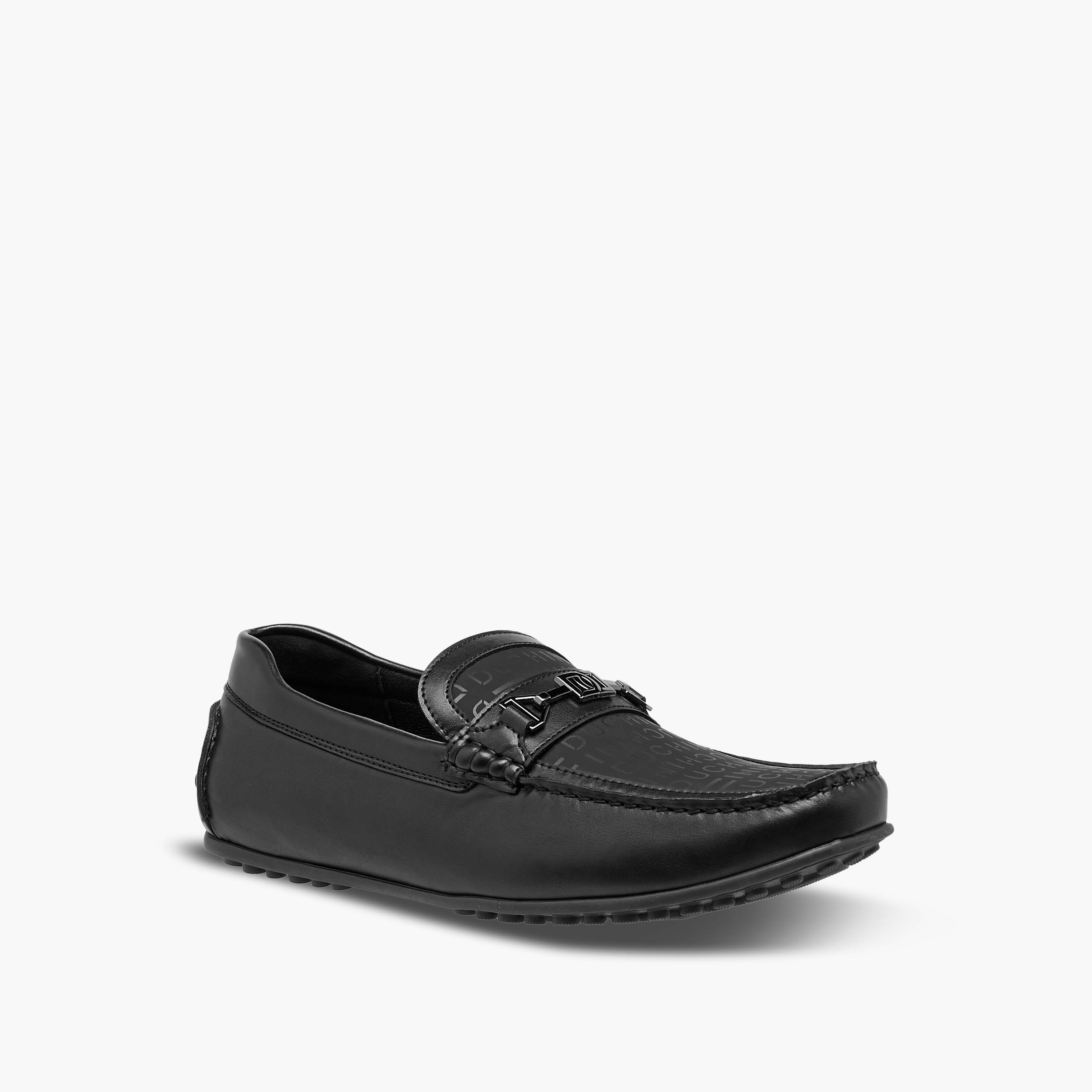 Duchini Men Monogram Print Slip-On Moccasins-men-shoes-loafersandmoccasins-image-2