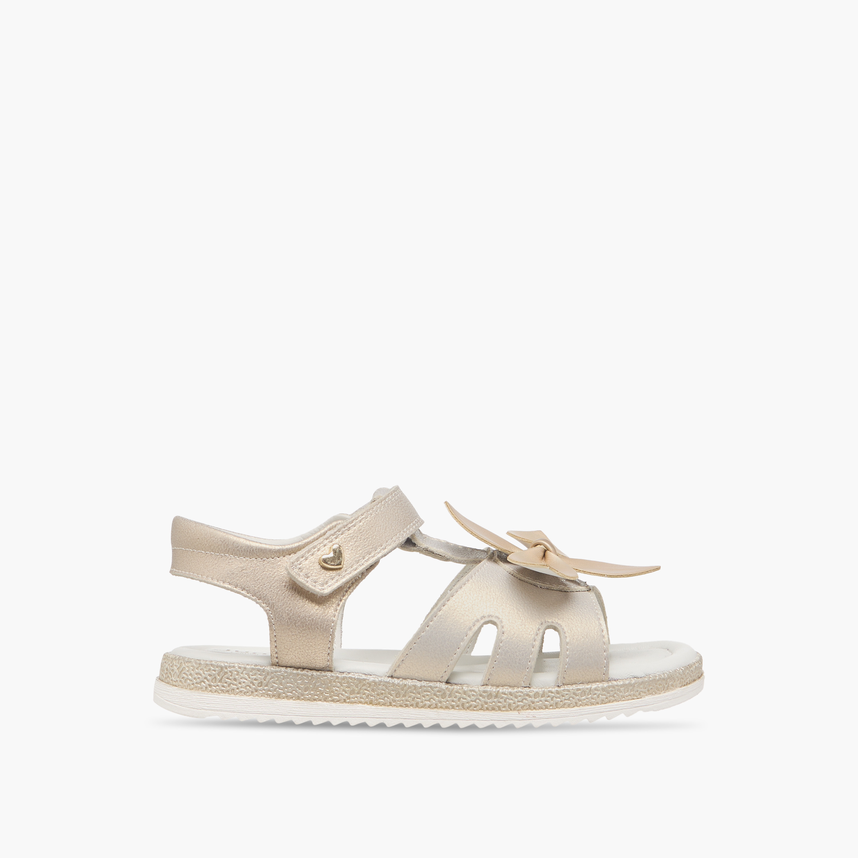 Juniors Floral Accent Sandals with Hook and Loop Closure-girls-shoes-sandals-image-2