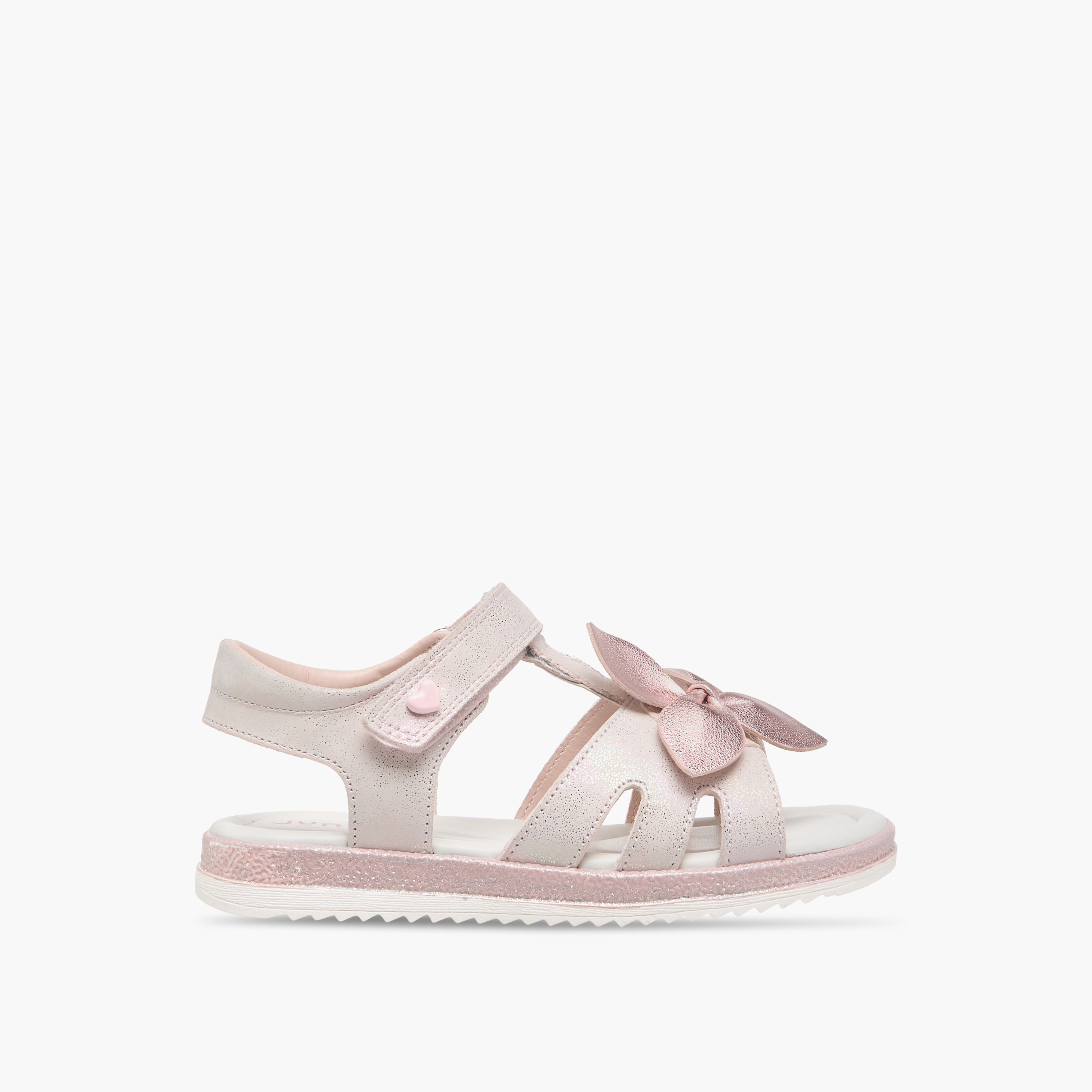 Juniors Floral Accent Sandals with Hook and Loop Closure-girls-shoes-sandals-image-2