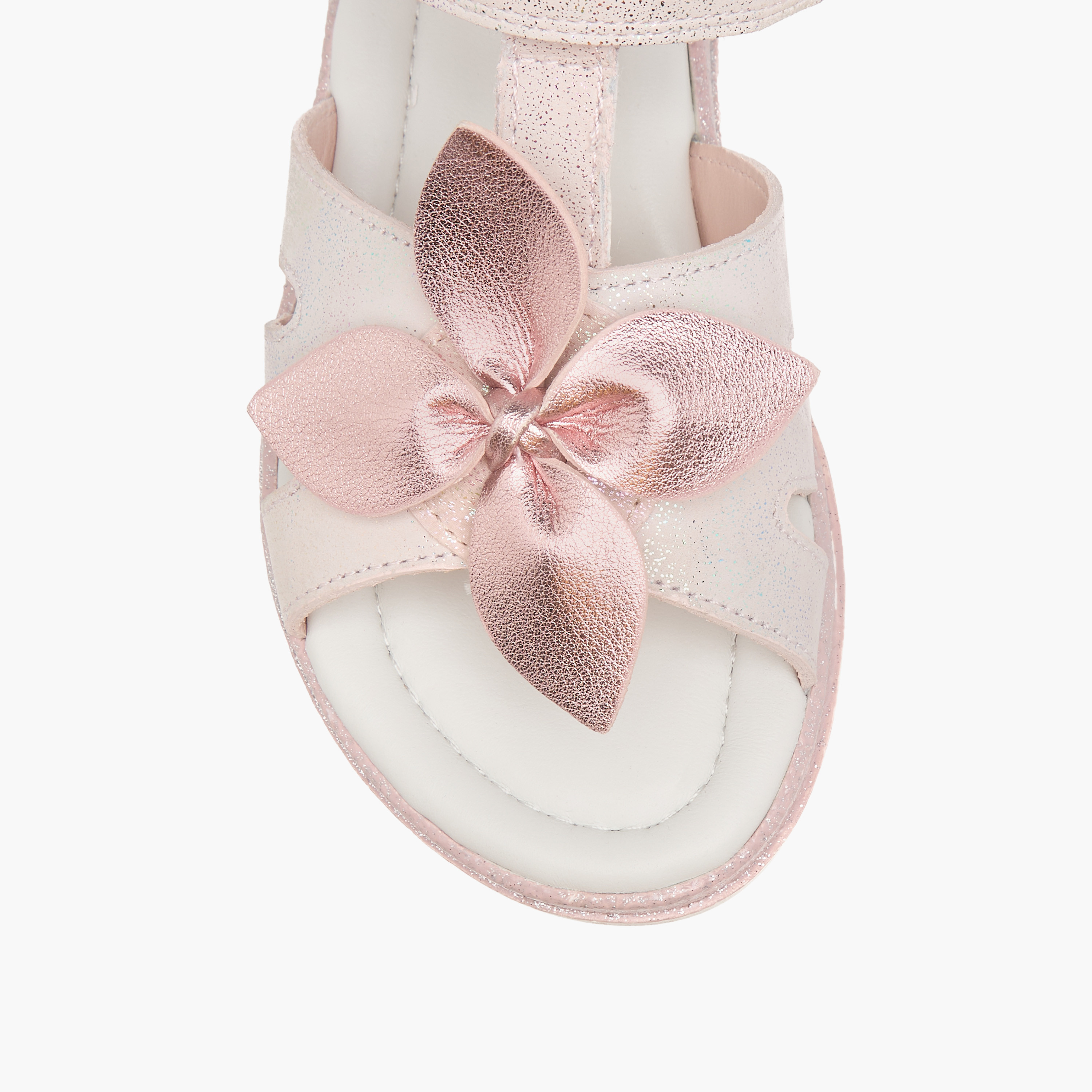 Juniors Floral Accent Sandals with Hook and Loop Closure-girls-shoes-sandals-image-3