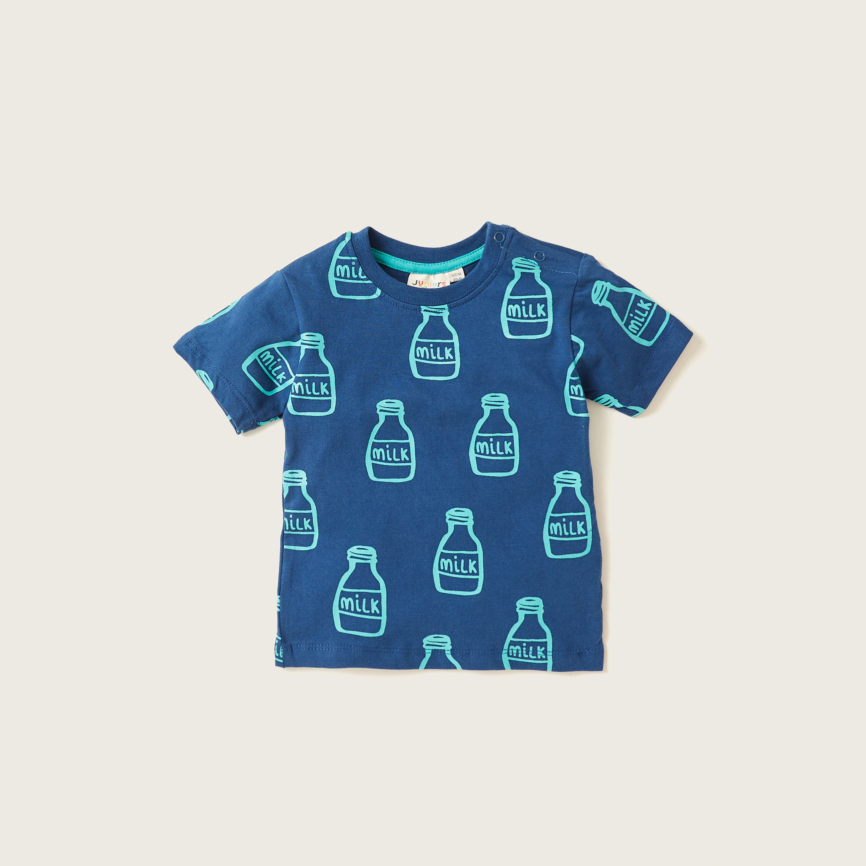 Juniors Printed Crew Neck T-shirt with Short Sleeves - Set of 3-baby-girls-clothing-multipacks-image-4
