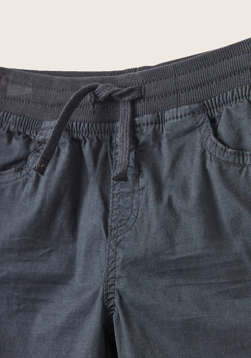 Juniors Solid Jog Pants with Pockets and Drawstring Closure-Pants-image-1