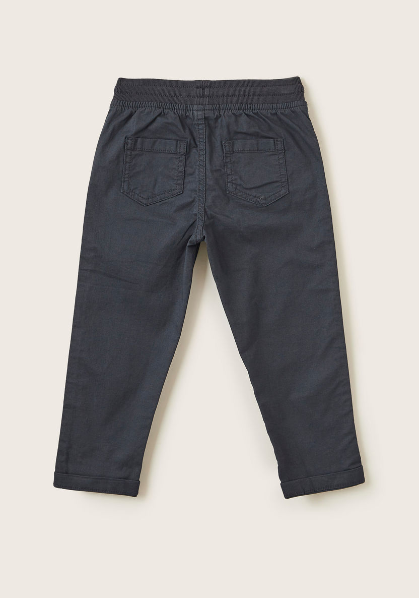 Juniors Solid Jog Pants with Pockets and Drawstring Closure-Pants-image-3