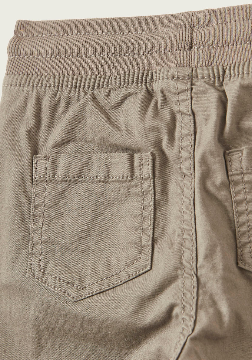 Juniors Solid Jog Pants with Pockets and Drawstring Closure-Pants-image-2