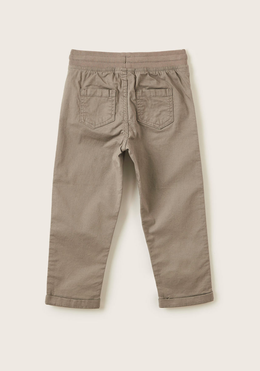 Juniors Solid Jog Pants with Pockets and Drawstring Closure-Pants-image-3