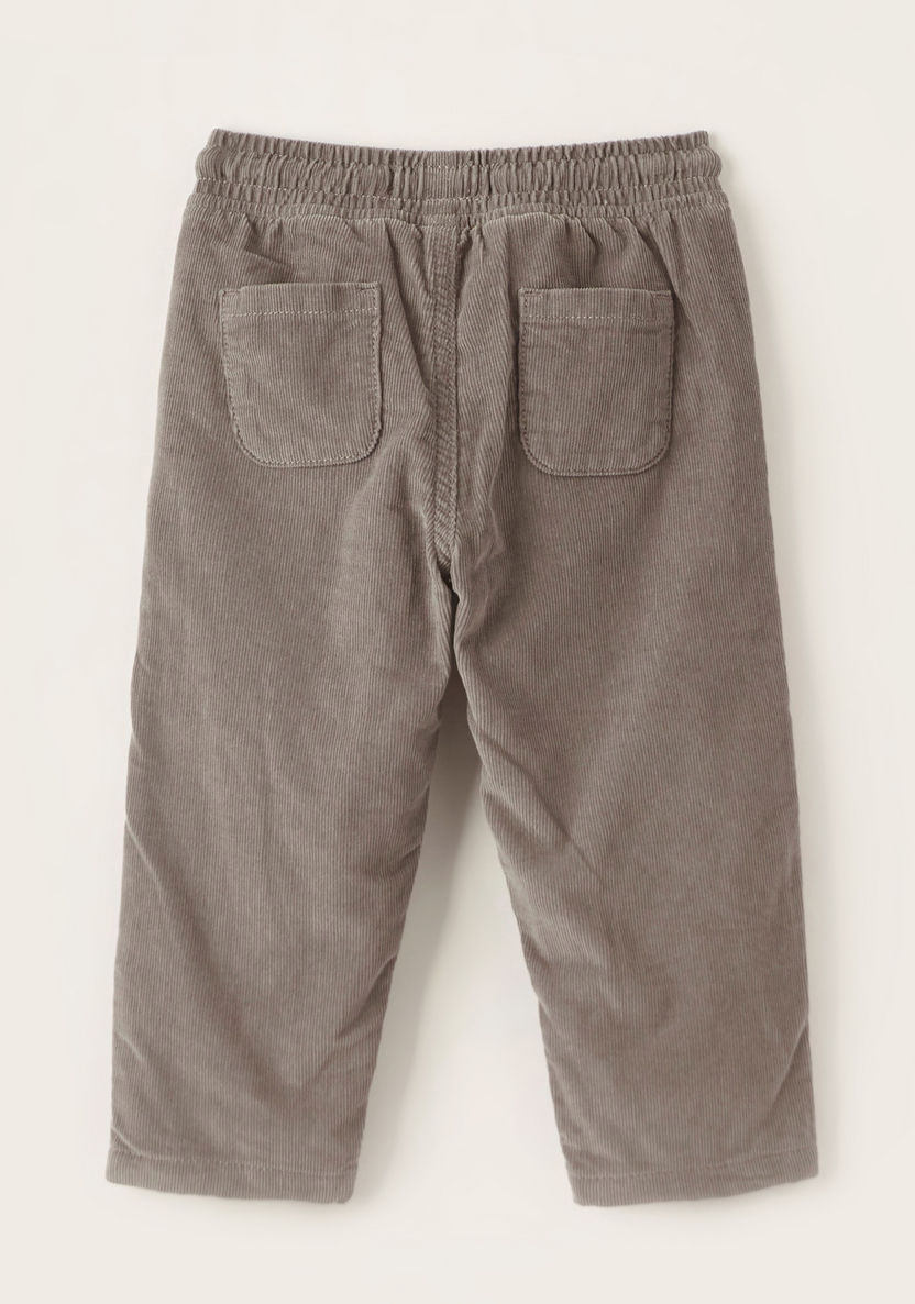 Juniors Solid Pants with Drawstring Closure and Pockets-Pants-image-3