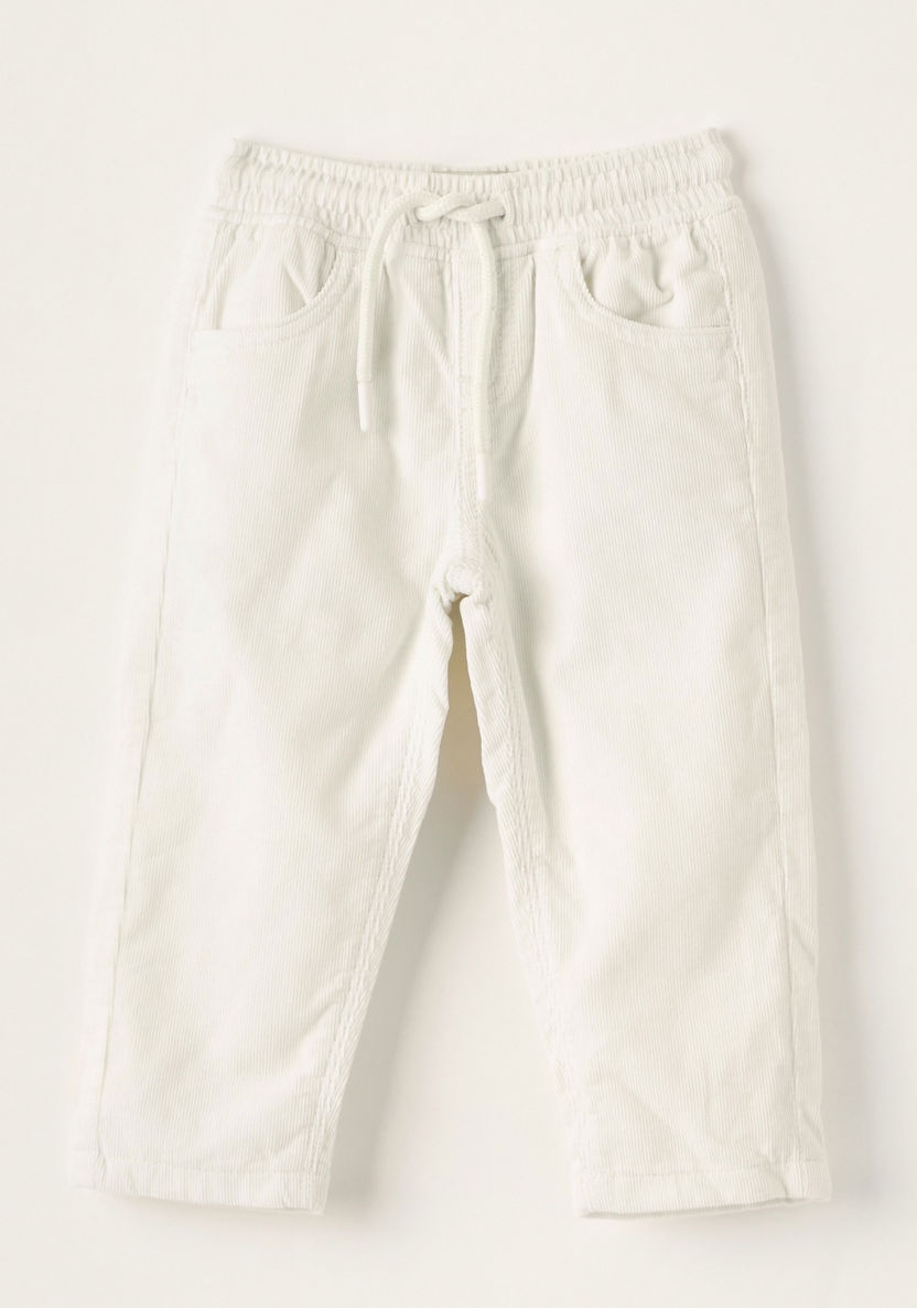 Juniors Solid Pants with Drawstring Closure and Pockets-Pants-image-0