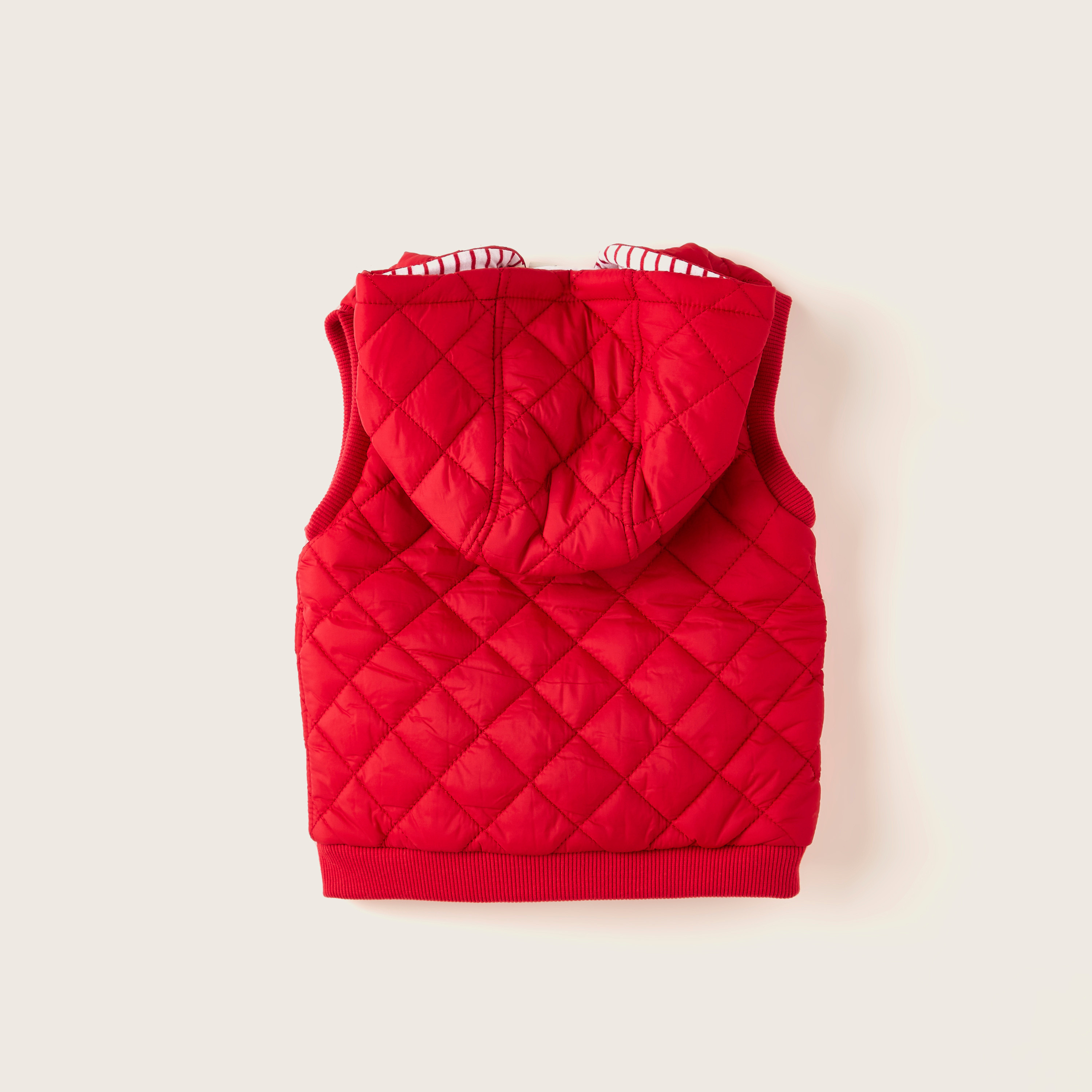 Juniors Textured Sleeveless Gilet with Hood and Zip Closure-baby-boys-clothing-winterwear-jacketsandblazers-image-4
