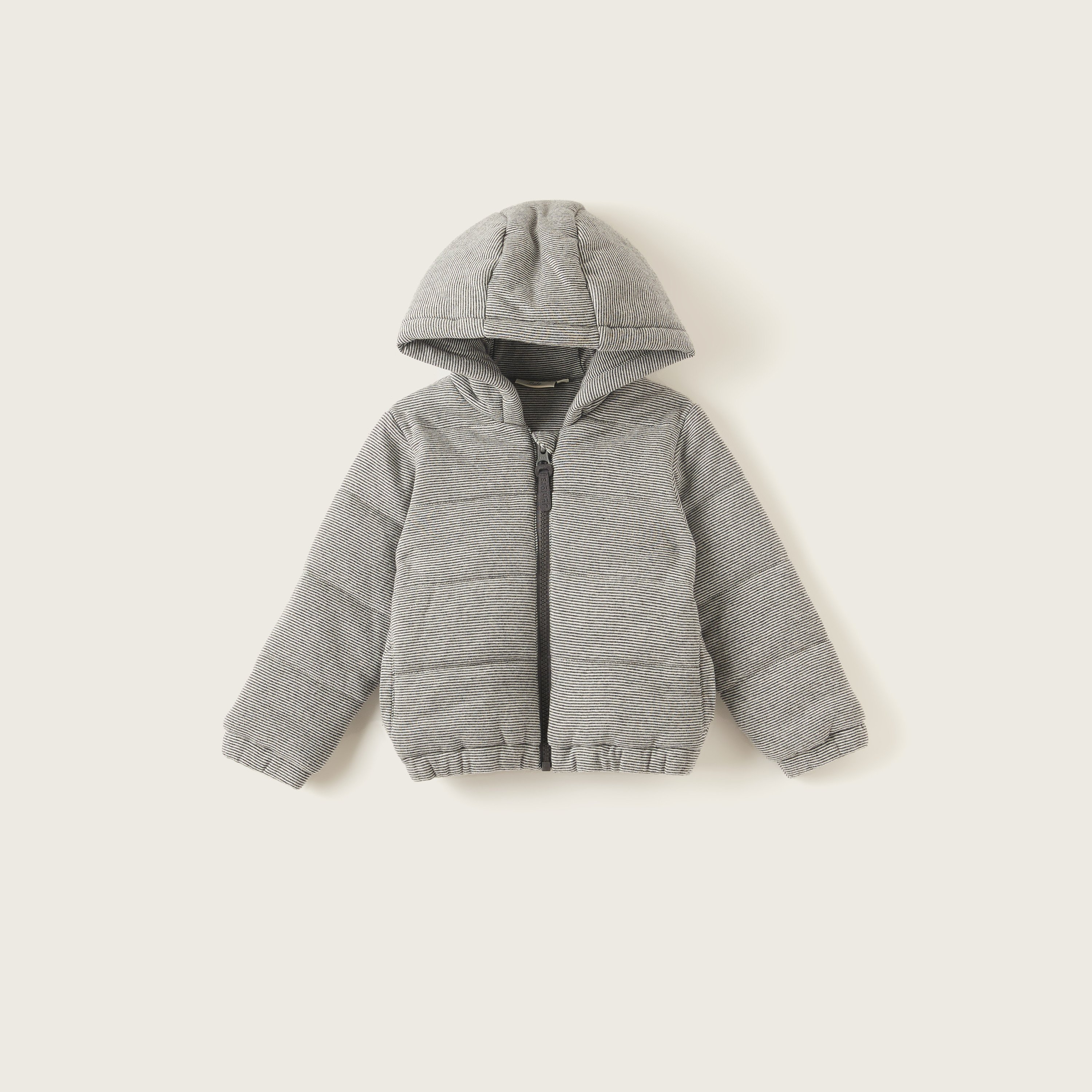 Juniors Striped Hooded Jacket with Long Sleeves and Pockets-baby-boys-clothing-winterwear-jacketsandblazers-image-1