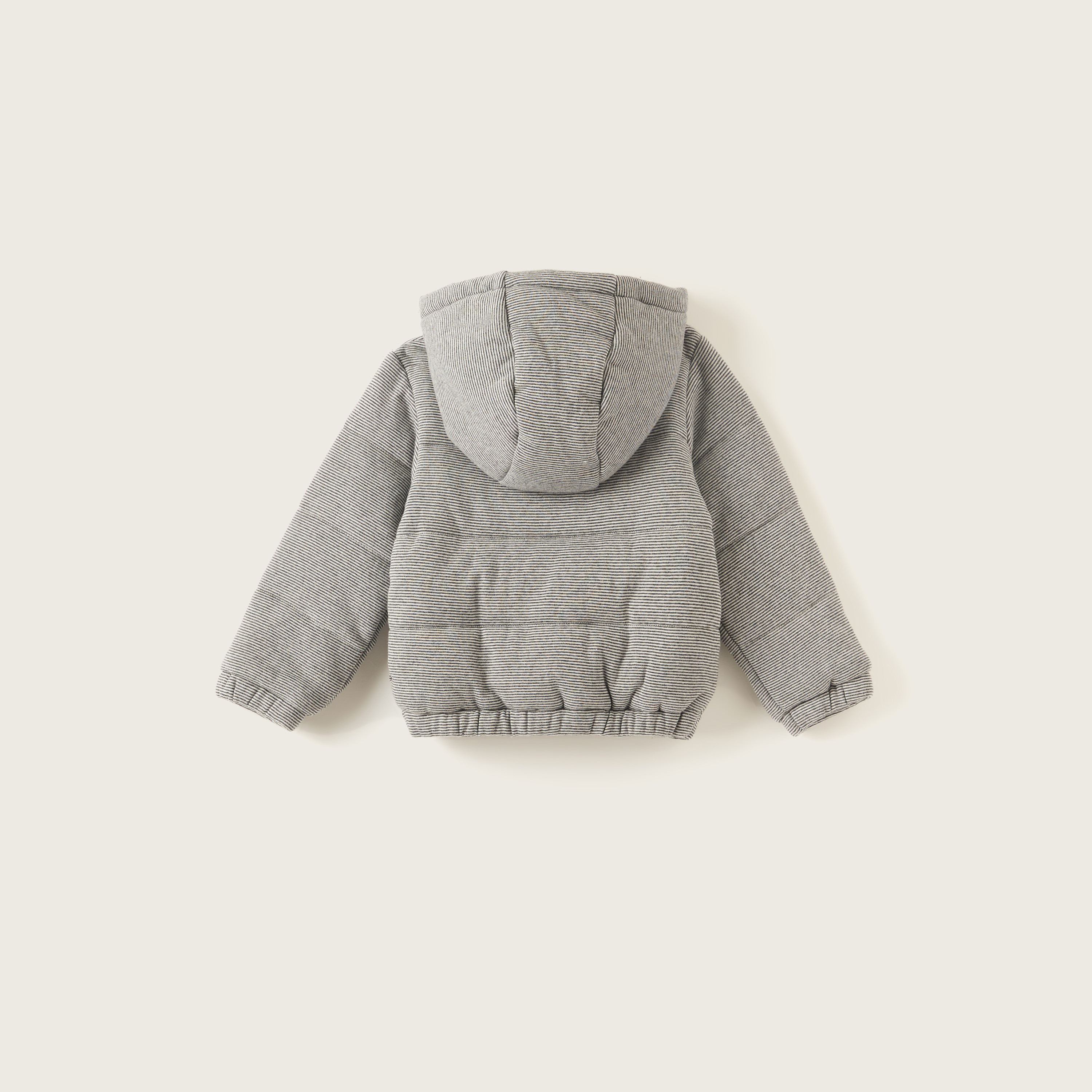 Juniors Striped Hooded Jacket with Long Sleeves and Pockets-baby-boys-clothing-winterwear-jacketsandblazers-image-4
