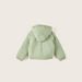 Juniors Solid Hooded Jacket with Long Sleeves and Zip Closure-Coats and Jackets-thumbnail-3