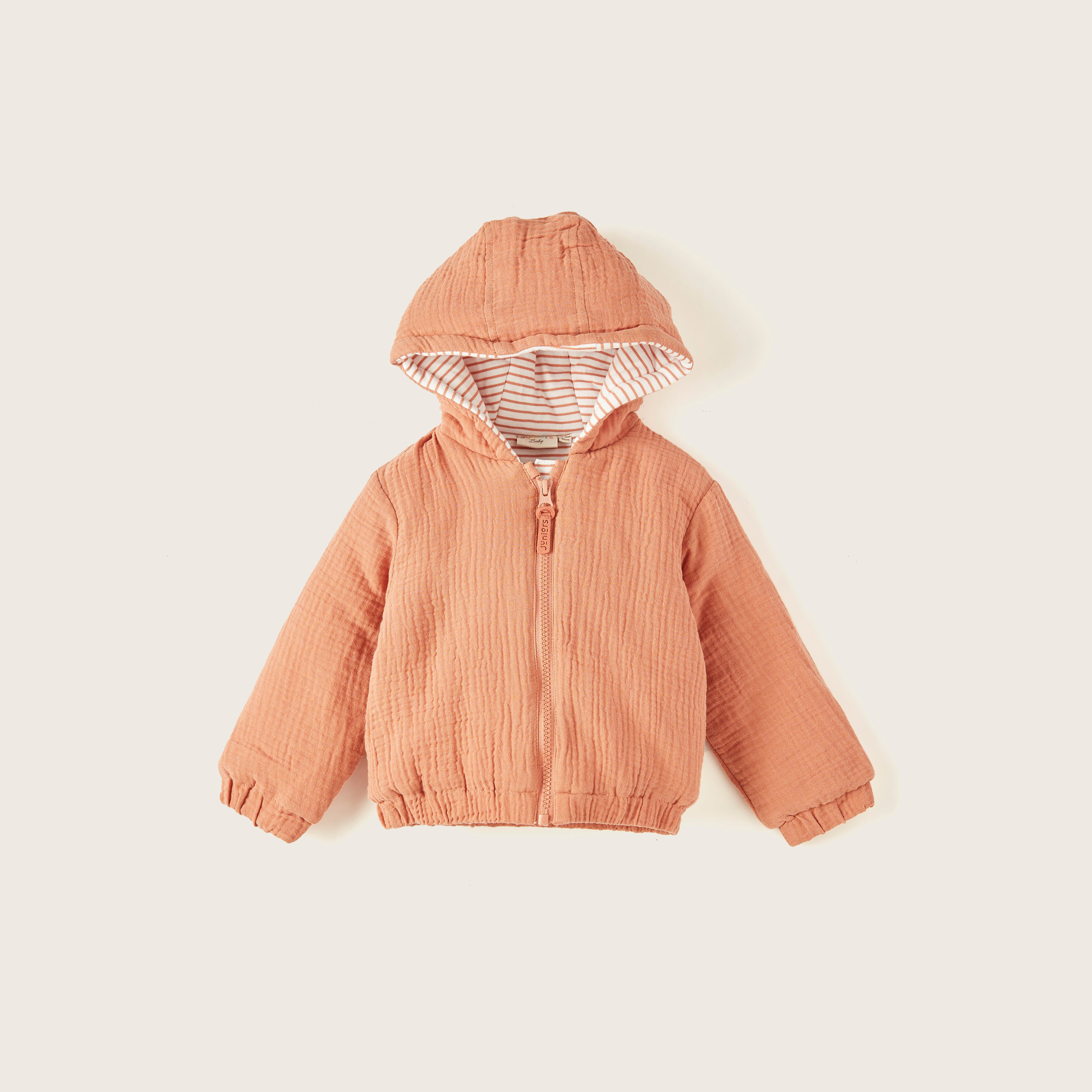 Juniors Solid Hooded Jacket with Long Sleeves and Zip Closure-baby-boys-clothing-winterwear-jacketsandblazers-image-1