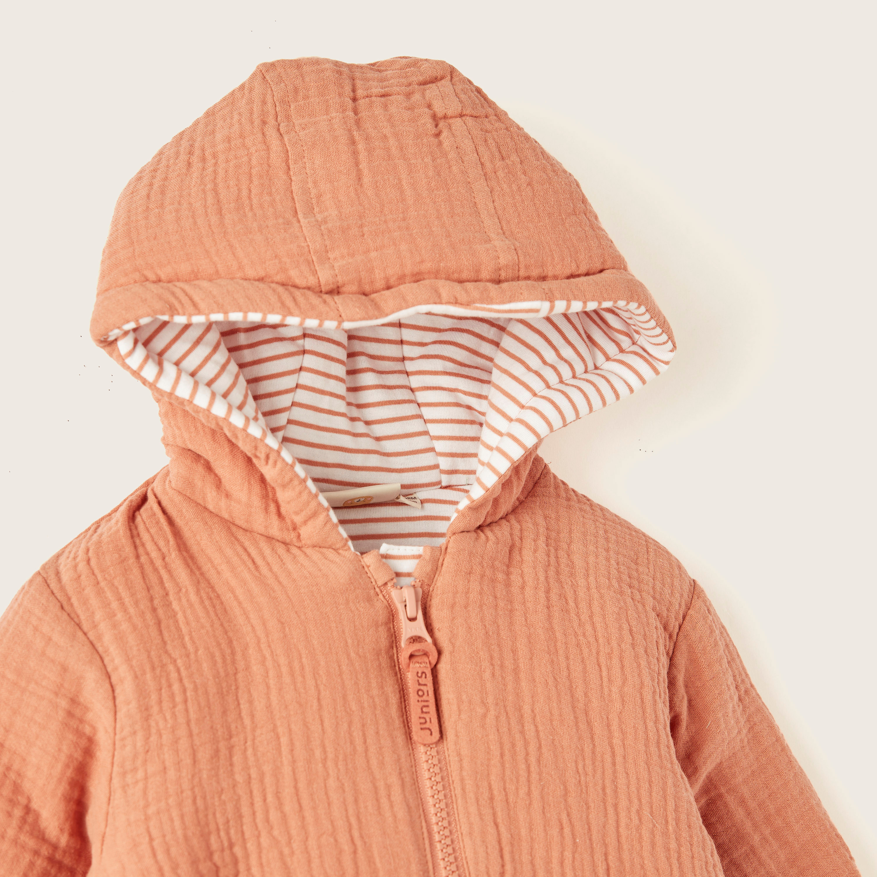 Juniors Solid Hooded Jacket with Long Sleeves and Zip Closure-baby-boys-clothing-winterwear-jacketsandblazers-image-2