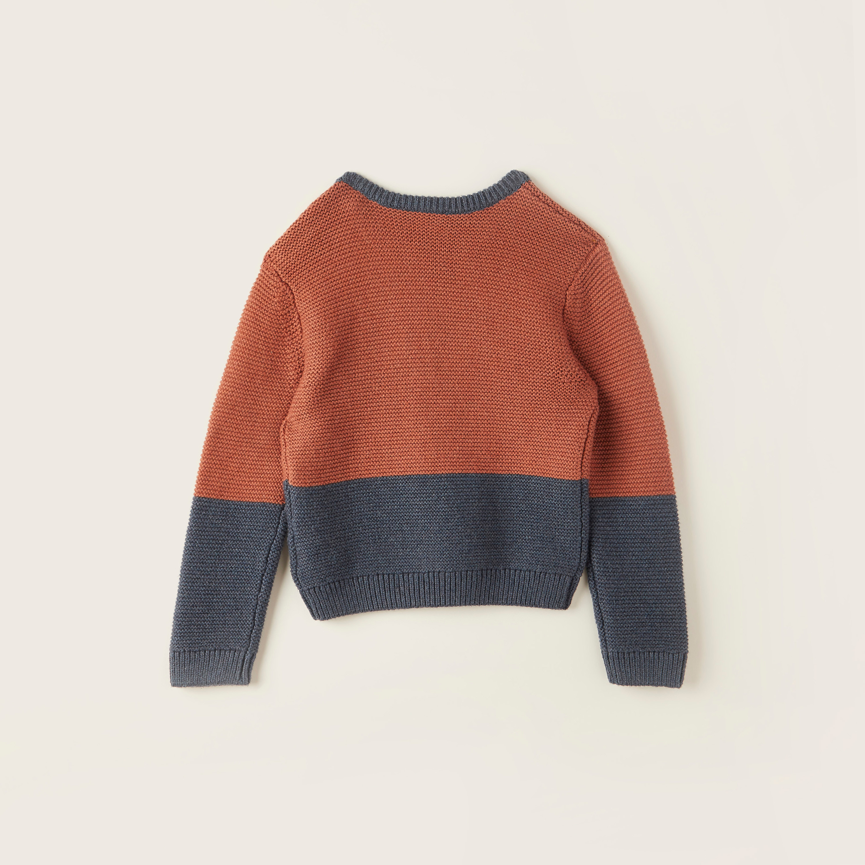 Juniors Textured Pullover with Long Sleeves-baby-boys-clothing-winterwear-jumpersandcardigans-image-4