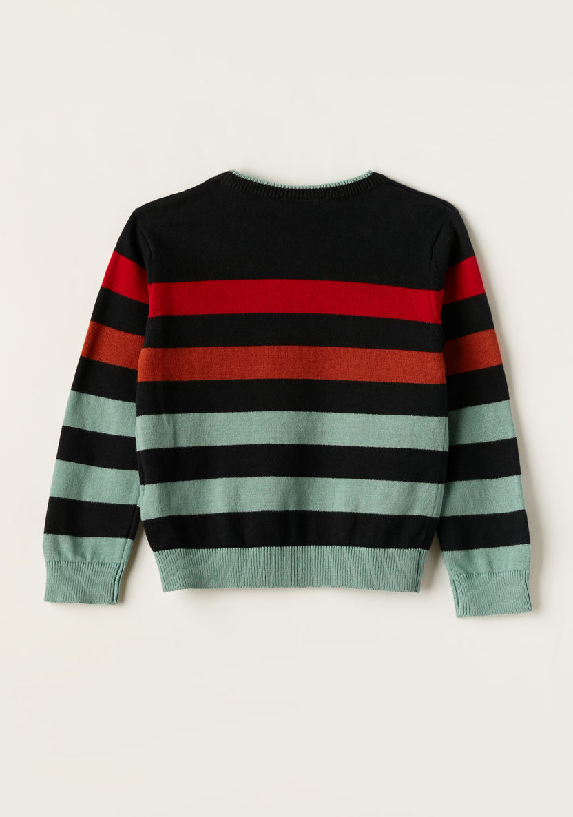 Juniors Striped Pullover with Long Sleeves-Sweaters and Cardigans-image-3
