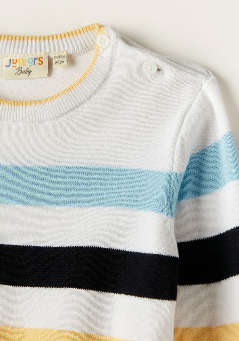 Juniors Striped Pullover with Long Sleeves-Sweaters and Cardigans-image-1