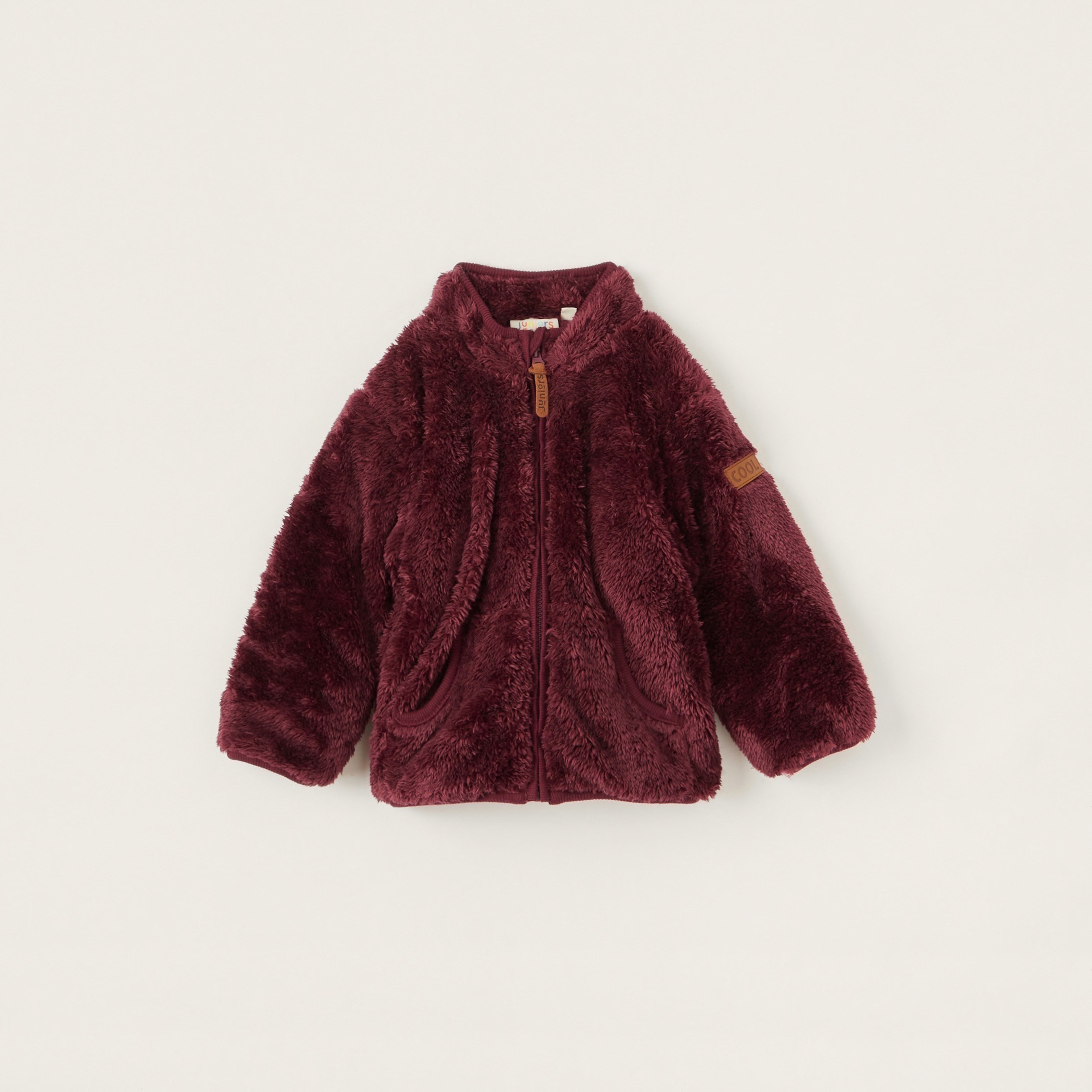 Juniors Textured Sweater with Long Sleeves and Zip Closure-baby-boys-clothing-winterwear-jumpersandcardigans-image-1