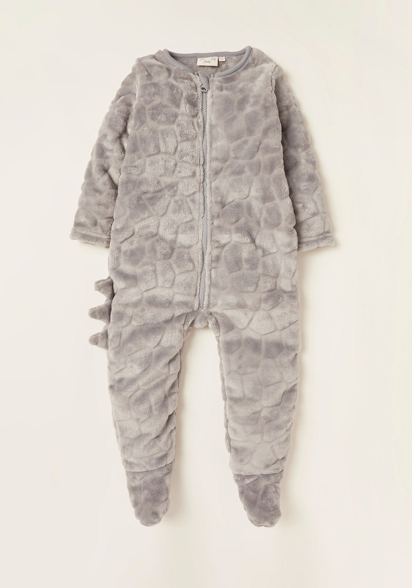 Juniors Textured Coverall with Long Sleeves and Zip Closure-Rompers%2C Dungarees and Jumpsuits-image-0