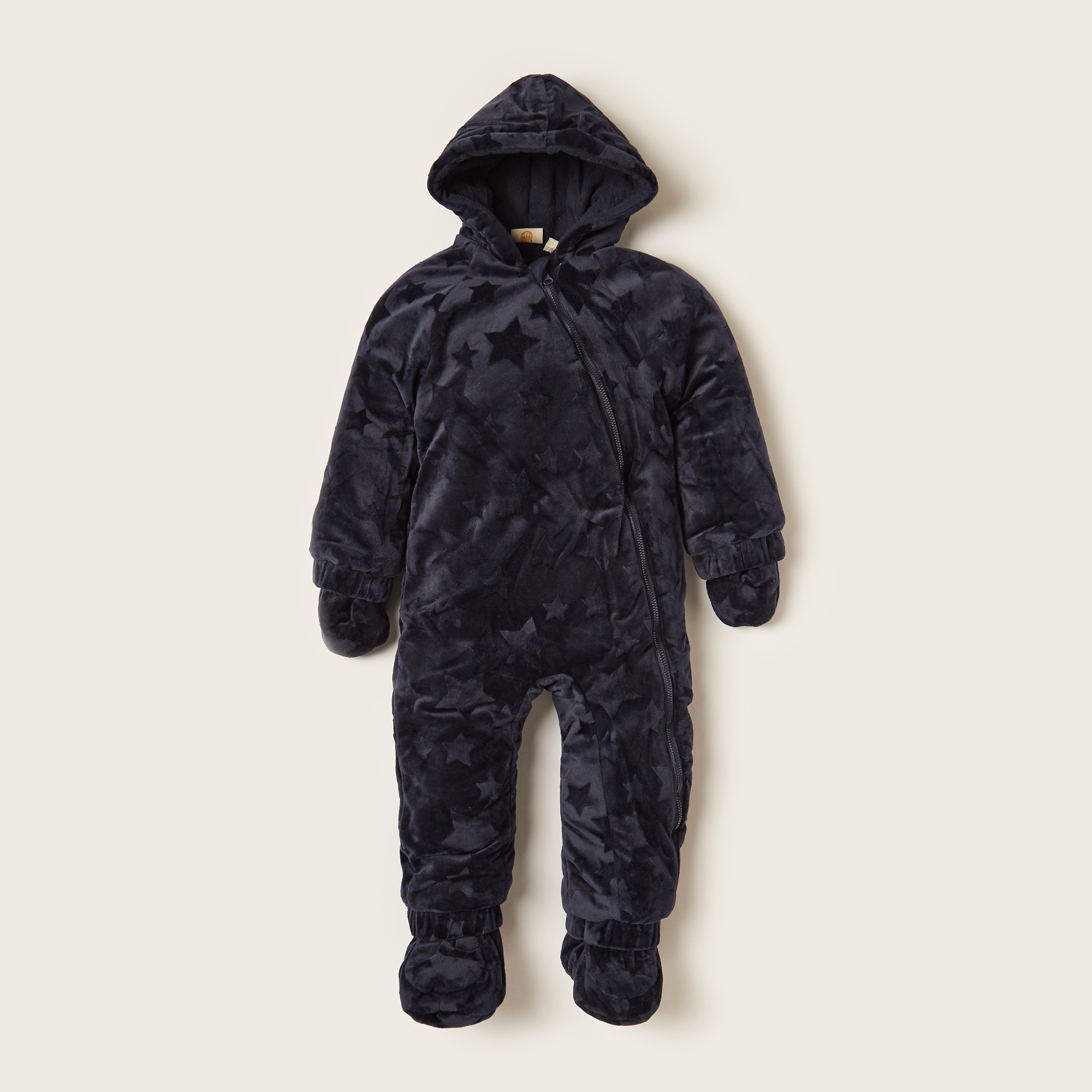 Juniors All-Over Star Print Coverall with Long Sleeves and Hood-baby-boys-clothing-winterwear-rompers-image-1
