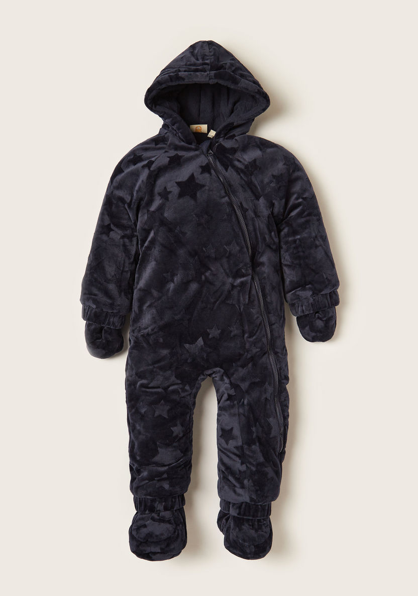 Juniors All-Over Star Print Coverall with Long Sleeves and Hood-Rompers%2C Dungarees and Jumpsuits-image-0