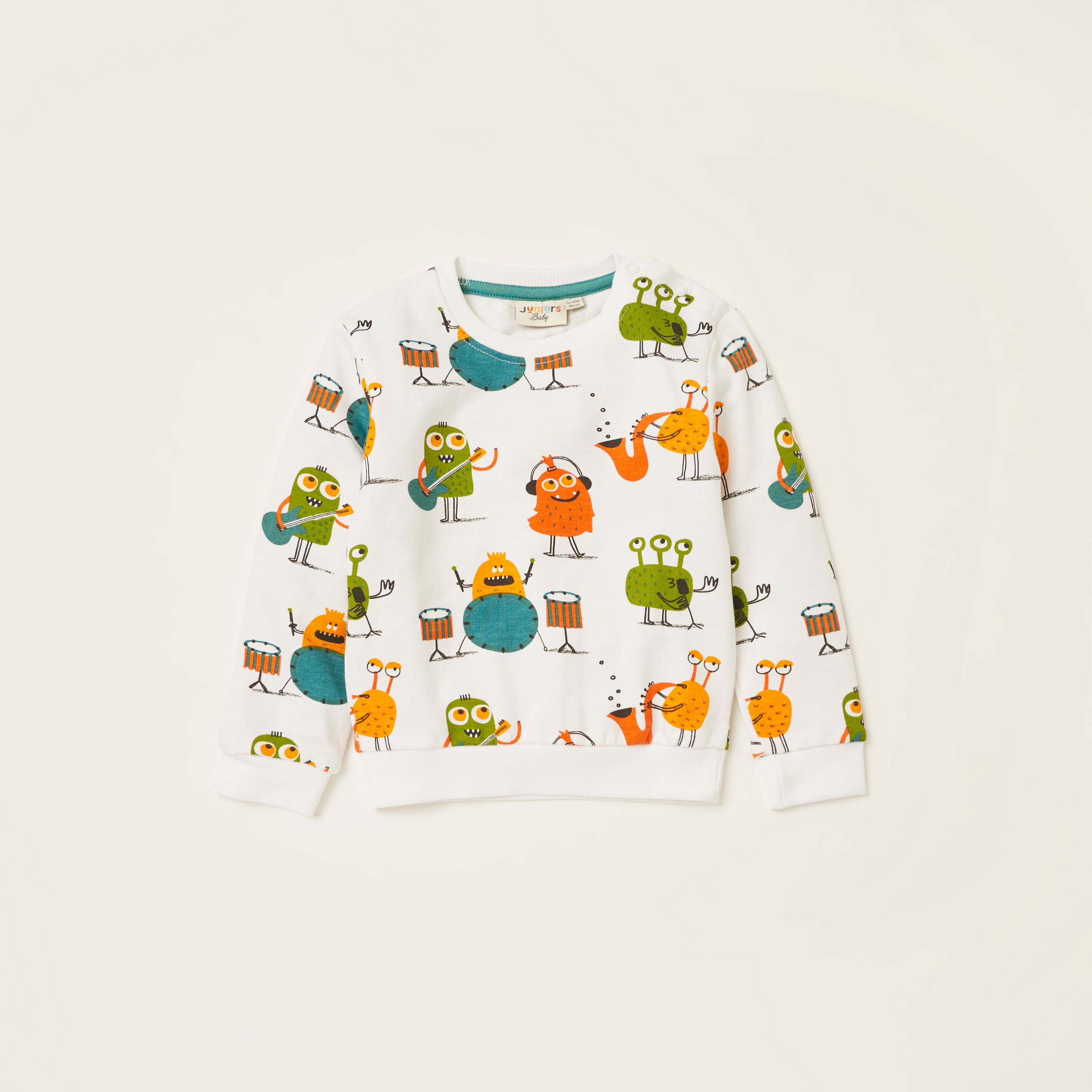 طقم بنطلون رياضي وسويت شيرت بطبعات من جونيورز-baby-boys-clothing-setsandcoords-image-2