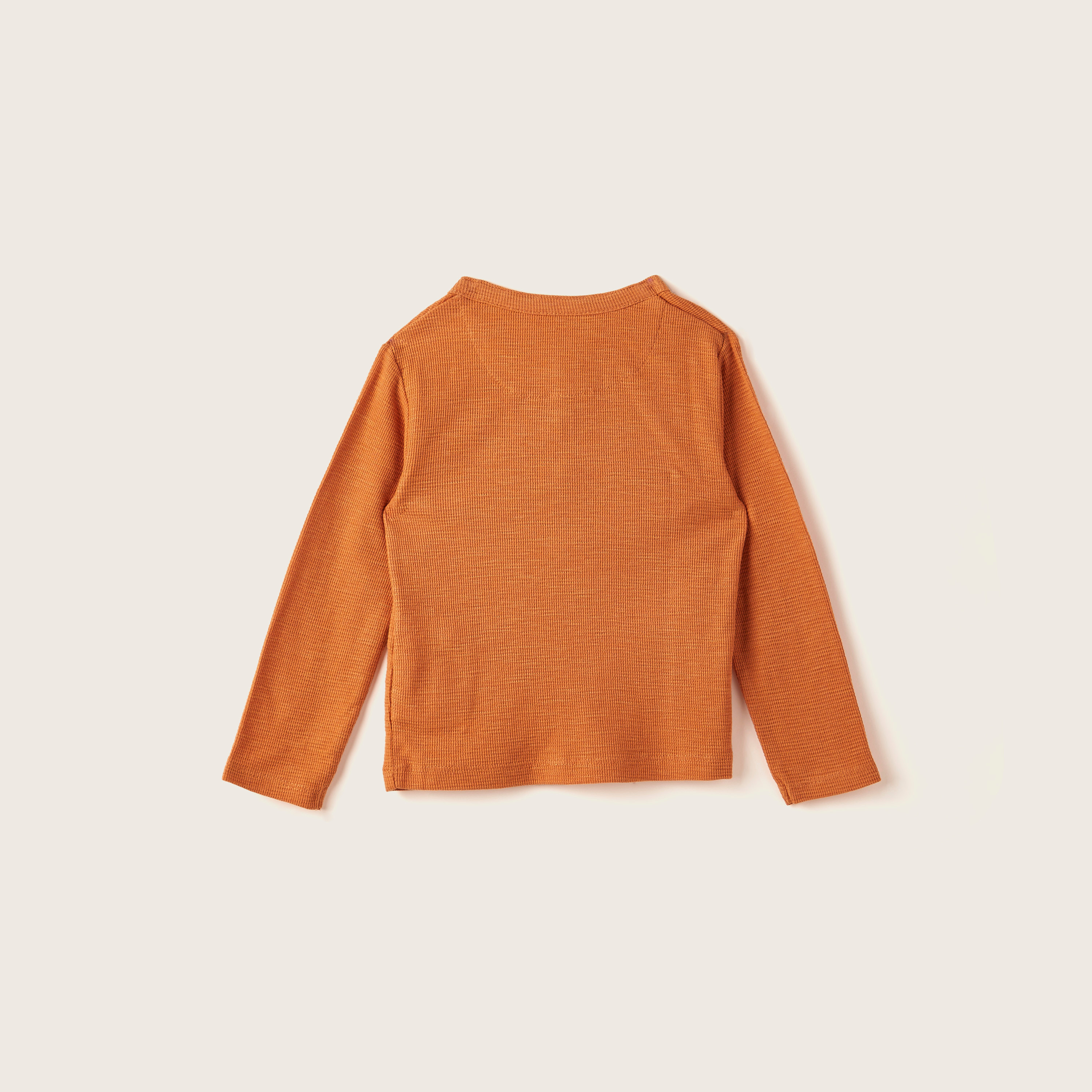 Giggles Textured T-shirt with Long Sleeves and Pocket Detail-baby-boys-clothing-tshirtsandpolos-image-4