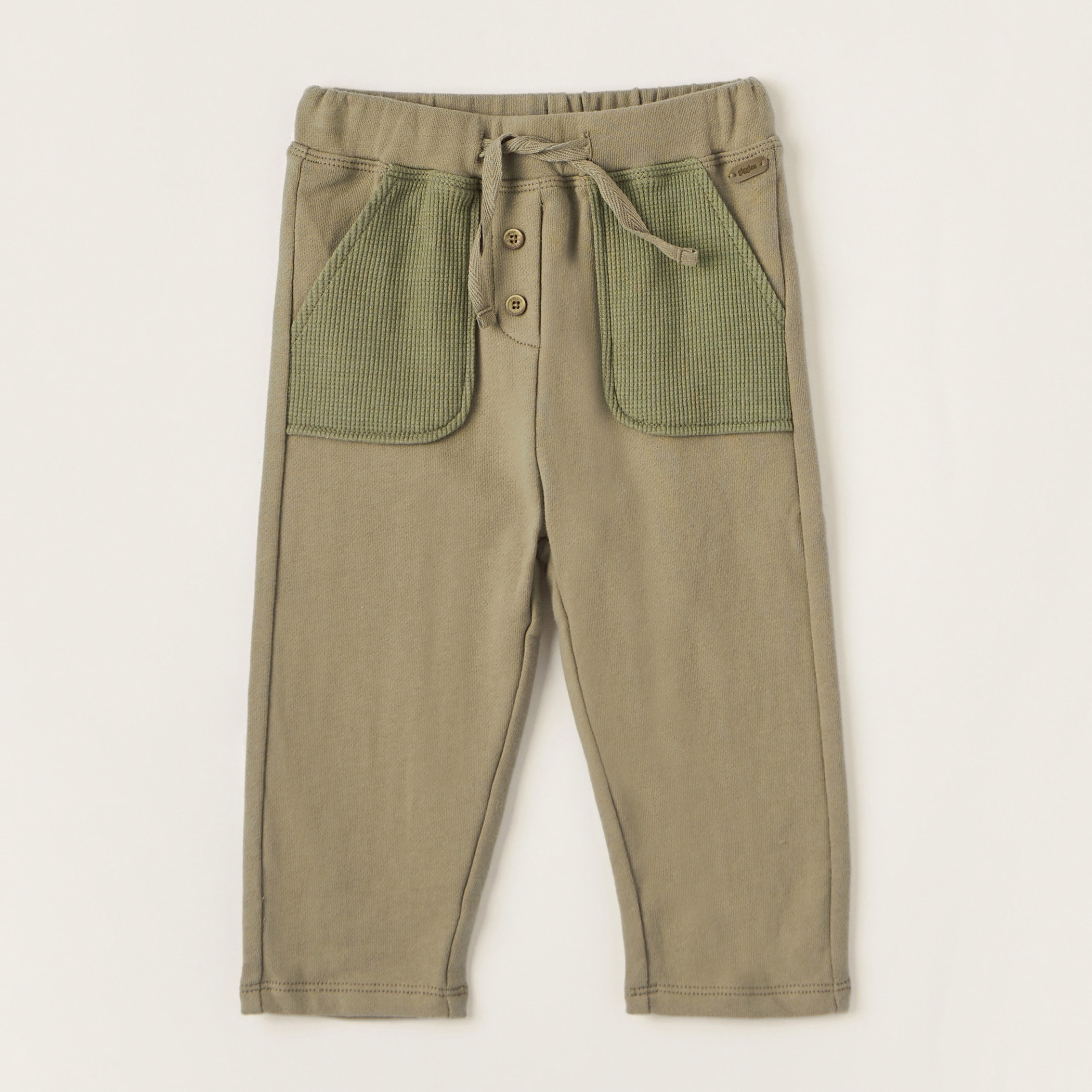 Giggles Solid Pants with Patch Pockets and Elasticated Drawstring Closure-baby-boys-clothing-bottoms-trousers-image-1