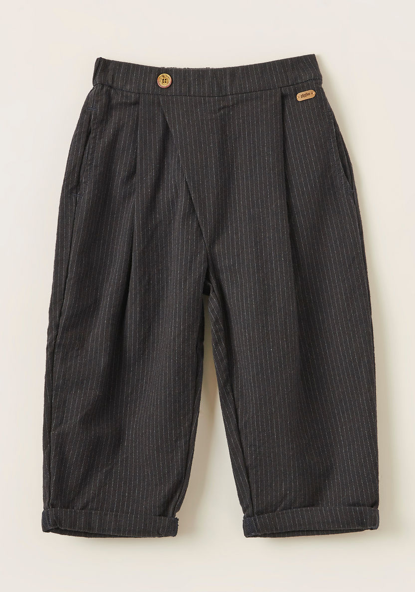 Giggles Textured Woven Pants with Elasticised Waistband-Pants-image-0
