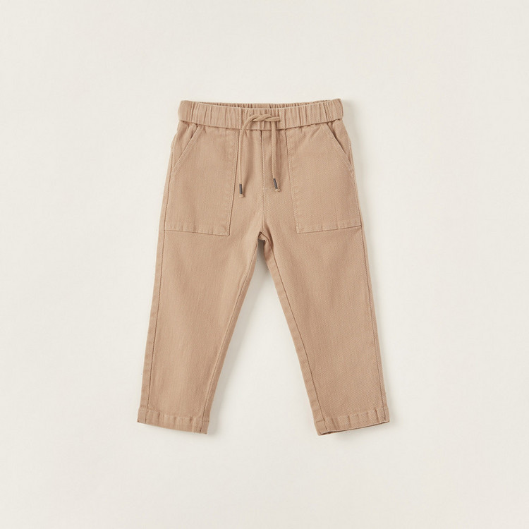 Giggles Solid Pants with Elasticated Drawstring and Pockets