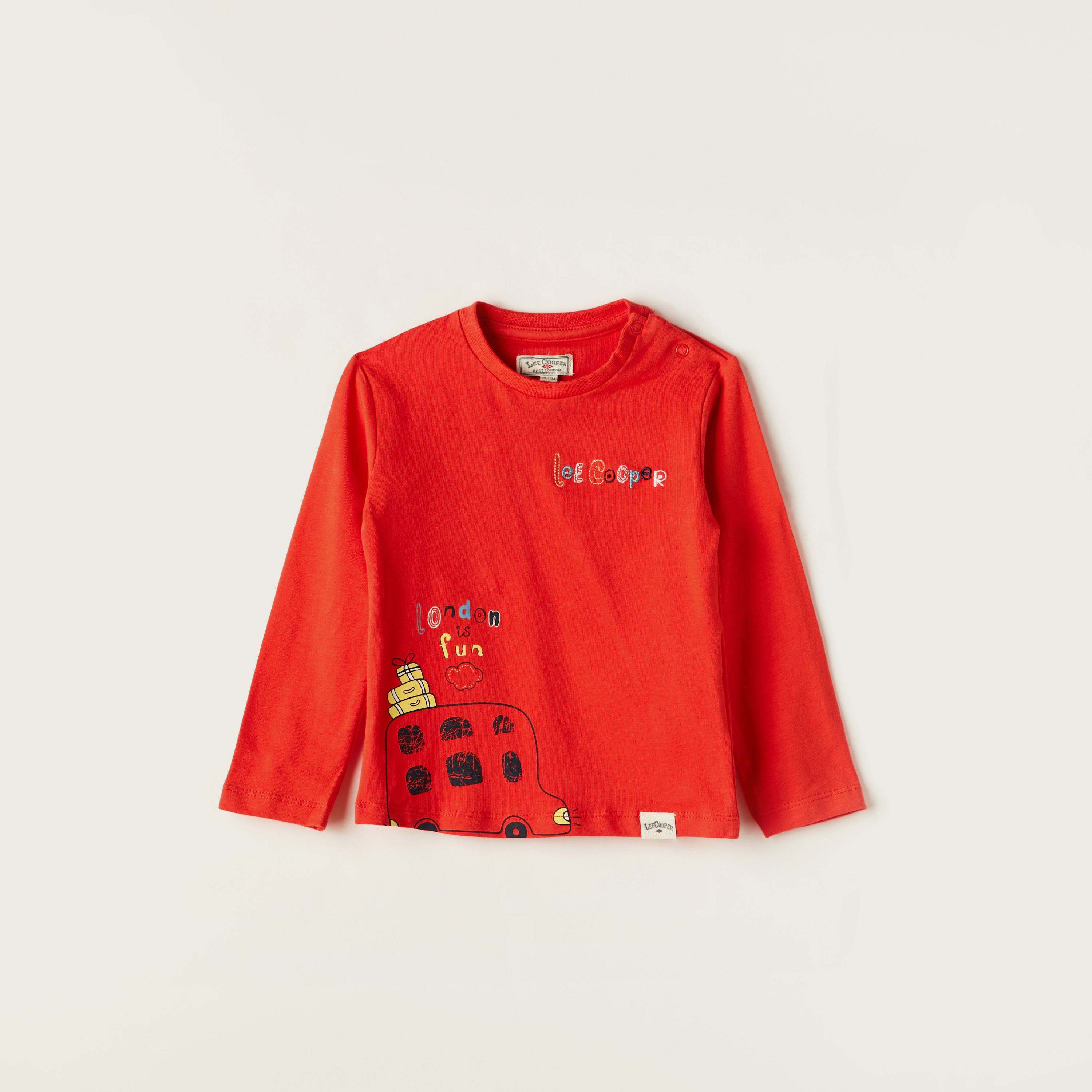 Lee Cooper Graphic Print T-shirt with Long Sleeves-baby-boys-clothing-tshirtsandpolos-image-1