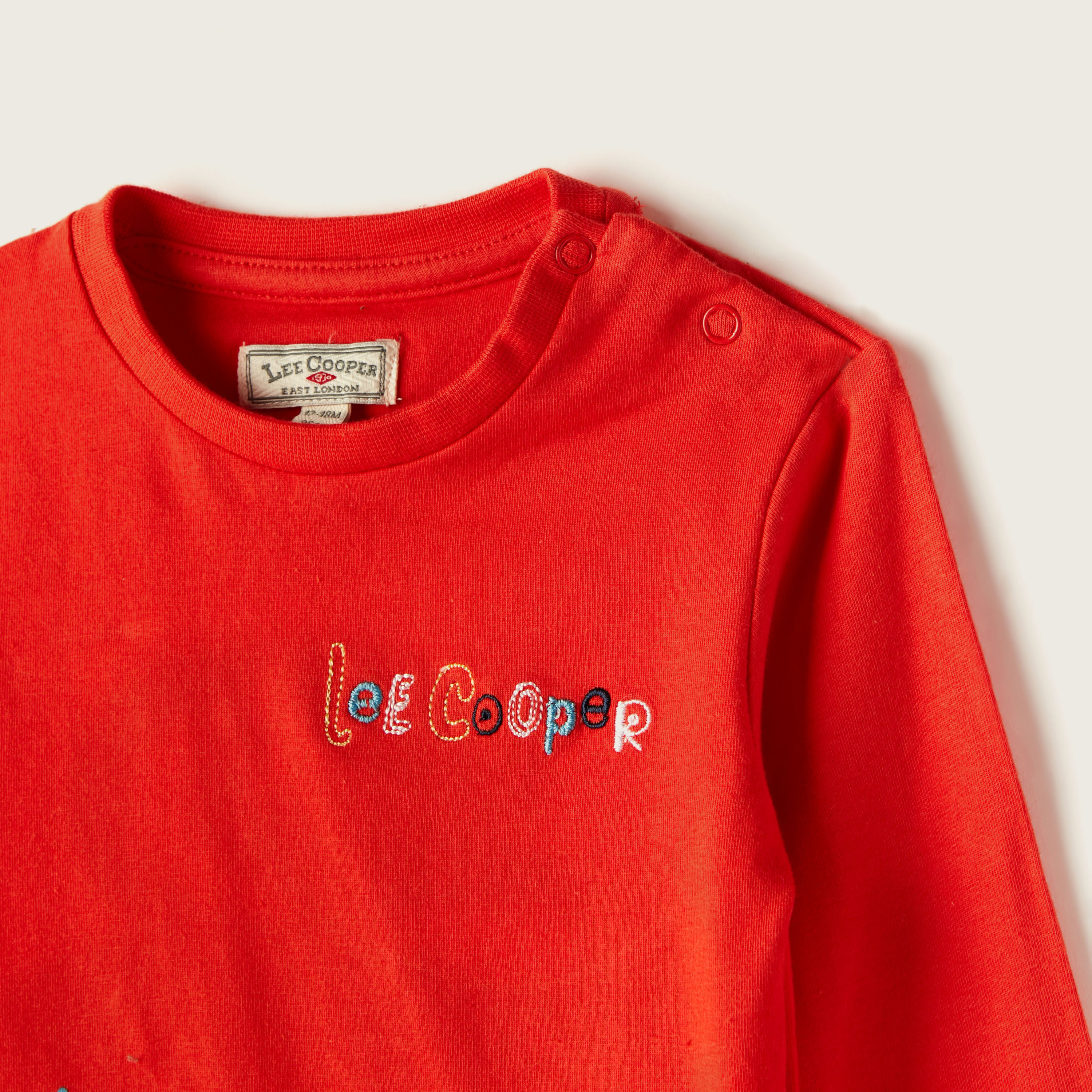 Lee Cooper Graphic Print T-shirt with Long Sleeves-baby-boys-clothing-tshirtsandpolos-image-2
