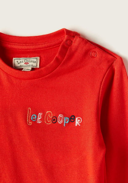 Lee Cooper Graphic Print T-shirt with Long Sleeves