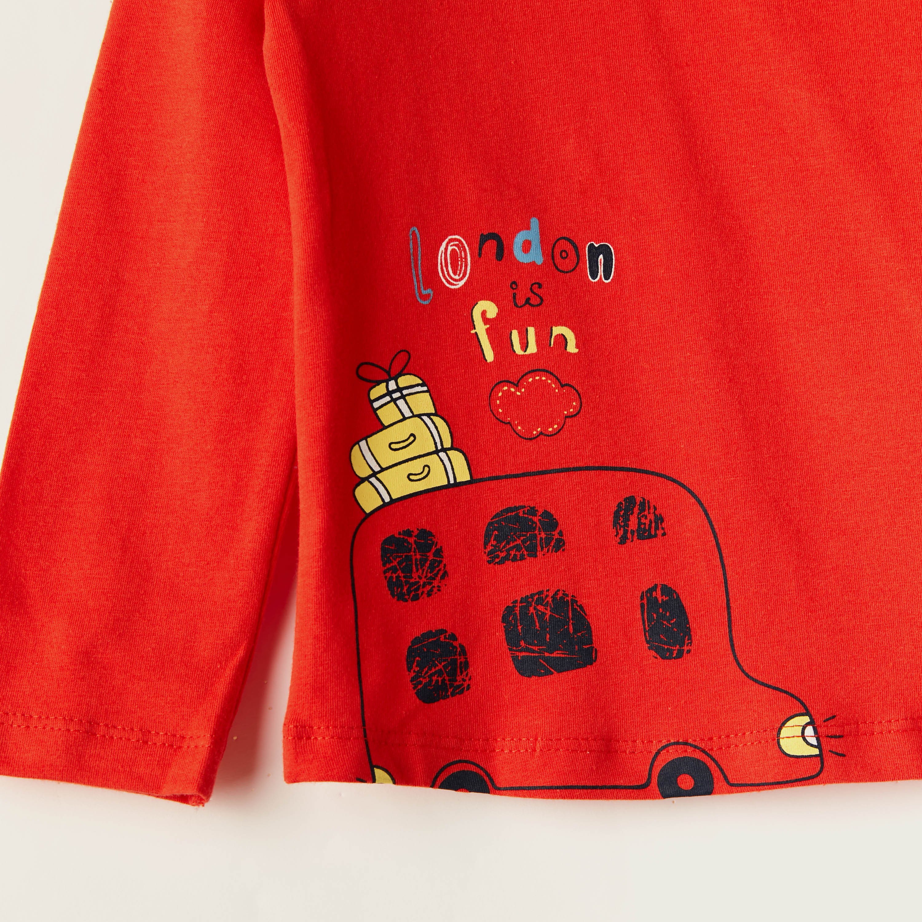 Lee Cooper Graphic Print T-shirt with Long Sleeves-baby-boys-clothing-tshirtsandpolos-image-3