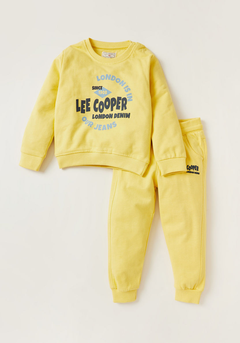 Lee Cooper Graphic Print Sweatshirt and Jog Pants Set-Clothes Sets-image-0