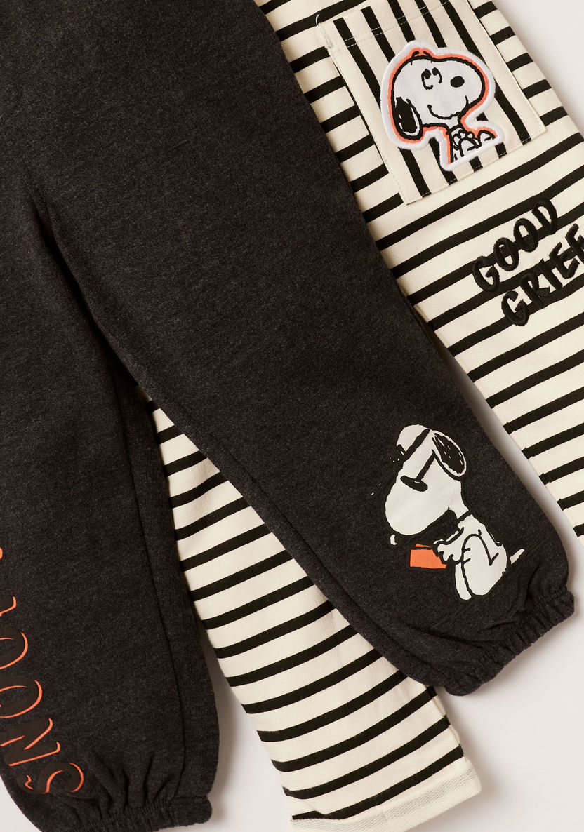 Snoopy Print Knit Pants with Pockets and Drawstring Closure - Set of 2-Pants-image-3