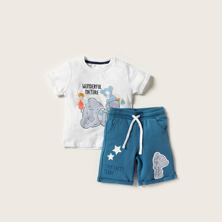 Carte Blanche Printed Round Neck T-shirt and Shorts Set