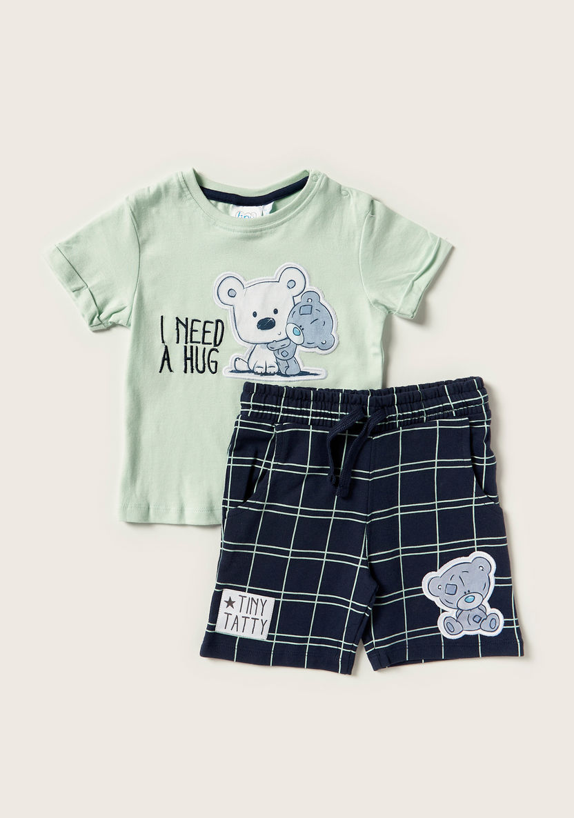 Carte Blanche Printed Round Neck T-shirt and Shorts Set-Clothes Sets-image-0