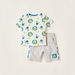 Printed Round Neck T-shirt and Shorts Set-Clothes Sets-thumbnail-0