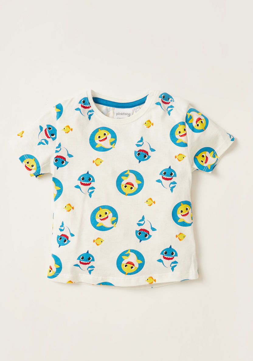 Printed Round Neck T-shirt and Shorts Set-Clothes Sets-image-1
