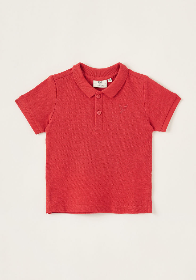 Juniors Solid Polo T-shirt with Short Sleeves-T Shirts-image-0
