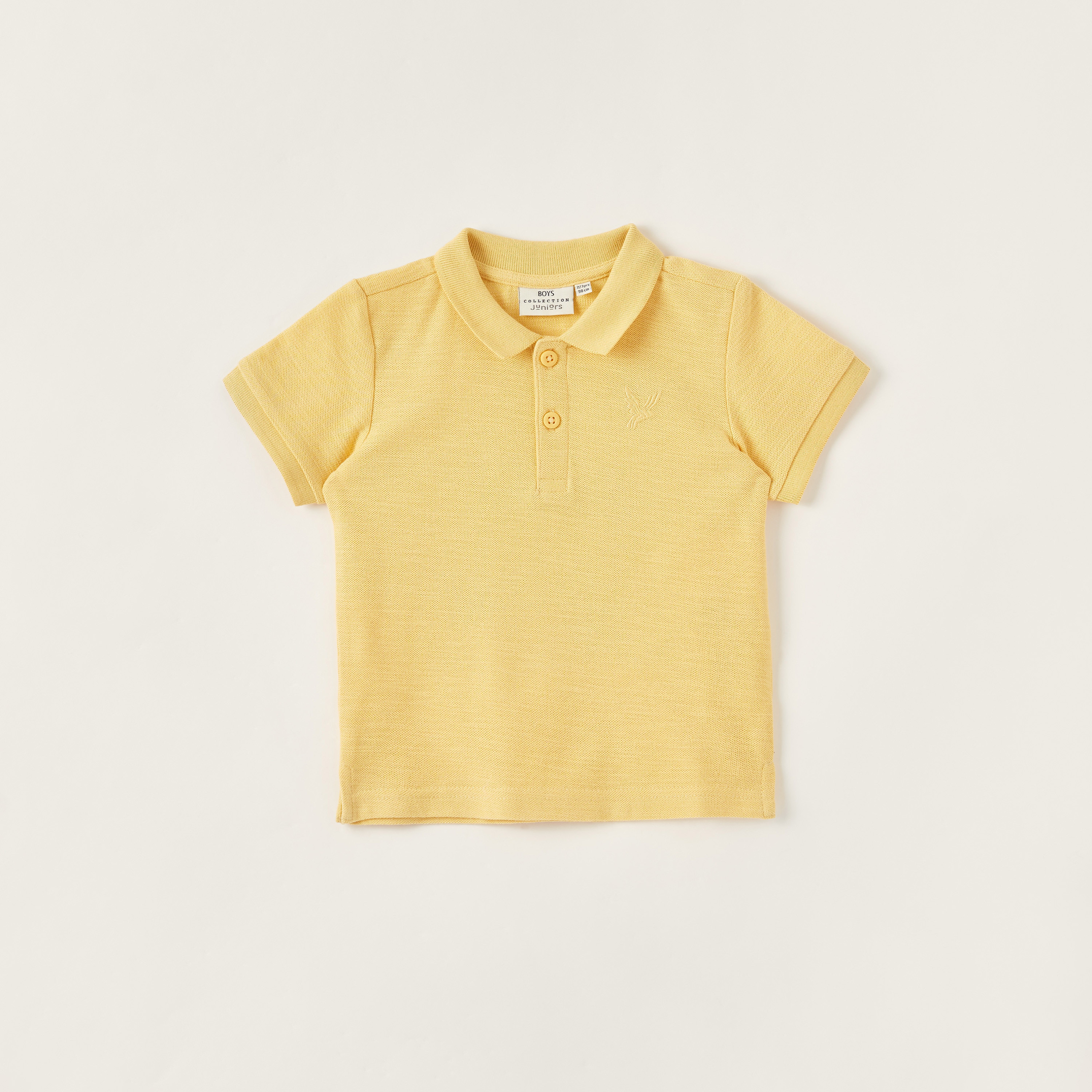 Juniors Solid Polo T-shirt with Short Sleeves-boys-clothing-tshirtsandpolos-image-1