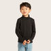 Juniors Solid Turtle Neck T-shirt with Long Sleeves-T Shirts-thumbnail-0