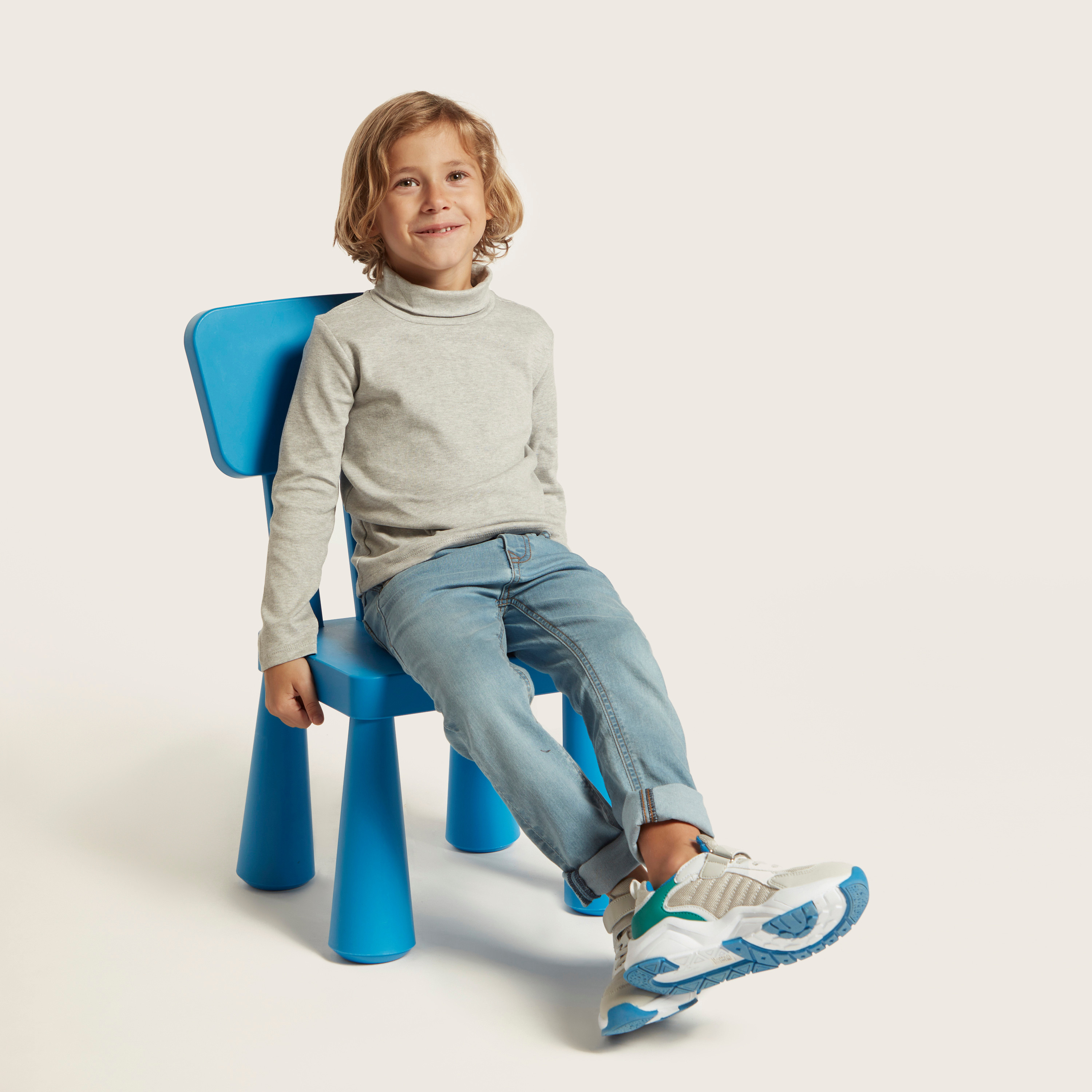 Juniors Solid Turtle Neck T-shirt with Long Sleeves-boys-clothing-tshirtsandpolos-image-1