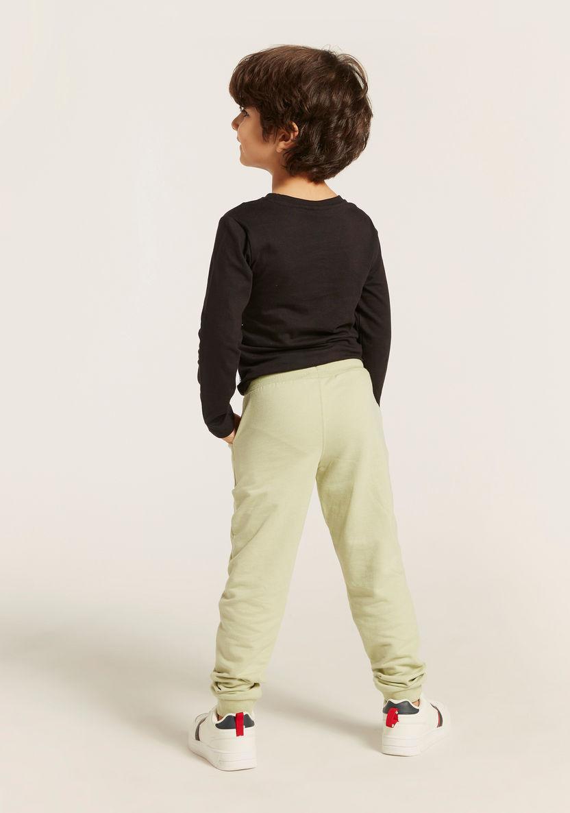 Juniors Solid Jog Pants with Pockets and Drawstring Closure-Joggers-image-3