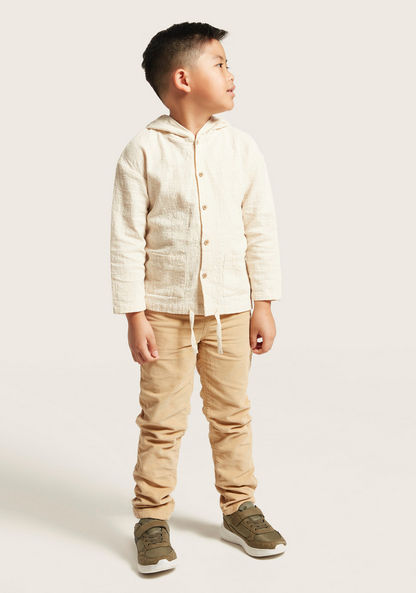 Juniors Textured Pants with Pockets and Drawstring